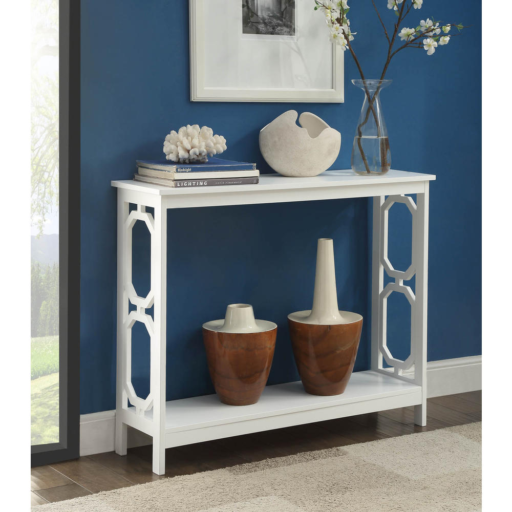 White entry console table