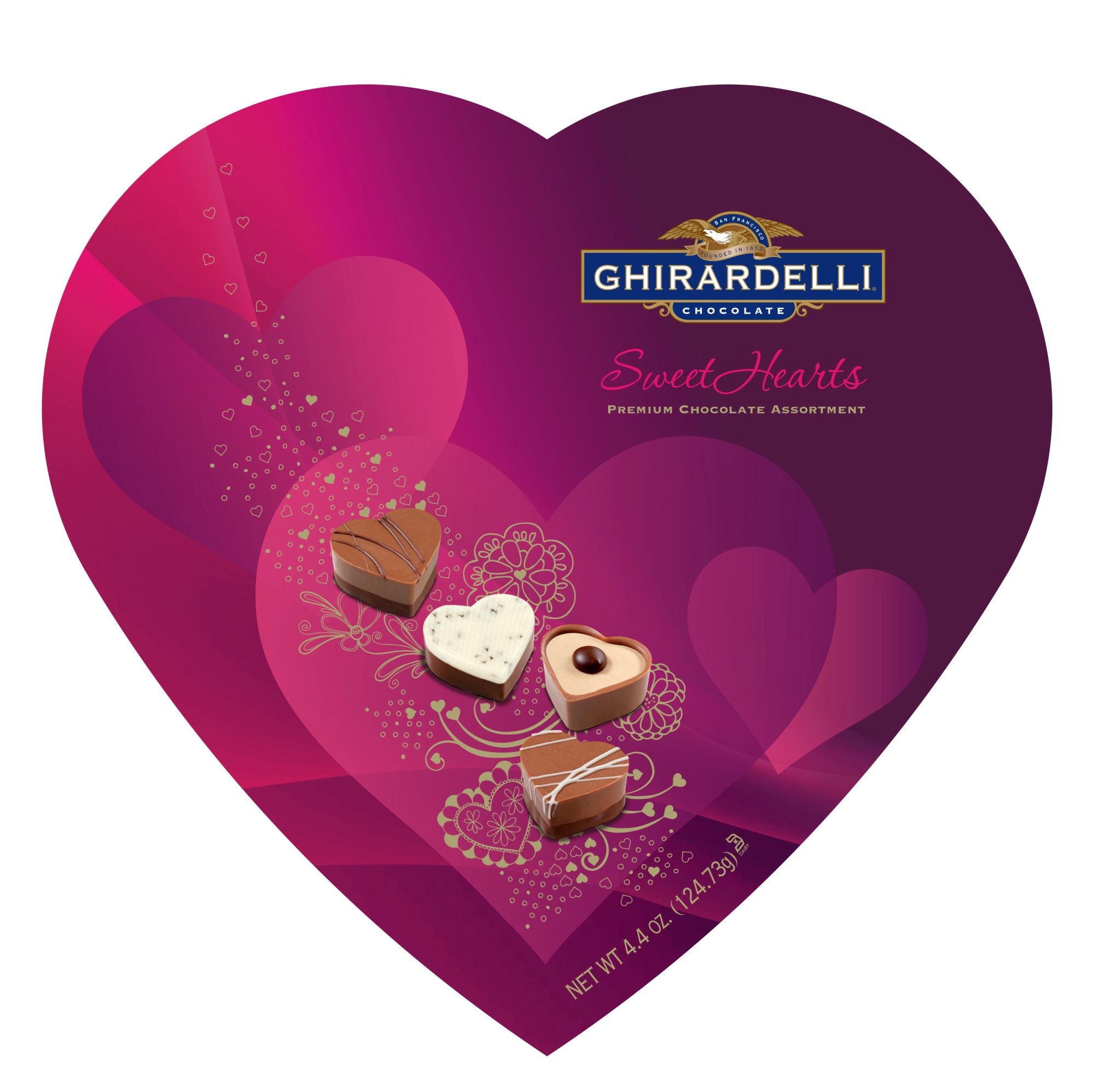 Ghirardelli Chocolate Valentines Day Sweetheart Heart Shaped Box Gift