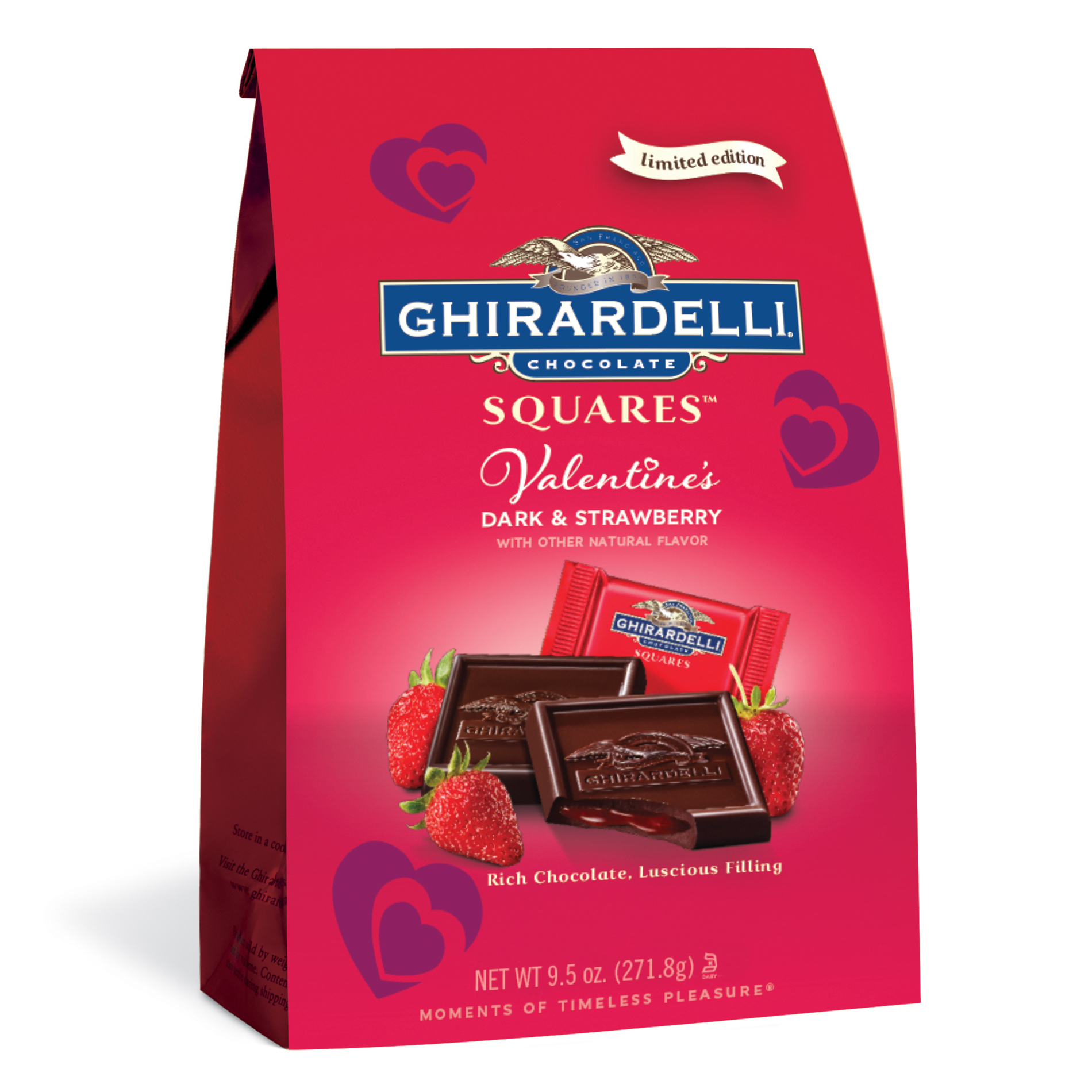 UPC 747599400285 product image for Ghirardelli Dark Chocolate & Strawberry Large Squares 9.5oz Bag | upcitemdb.com