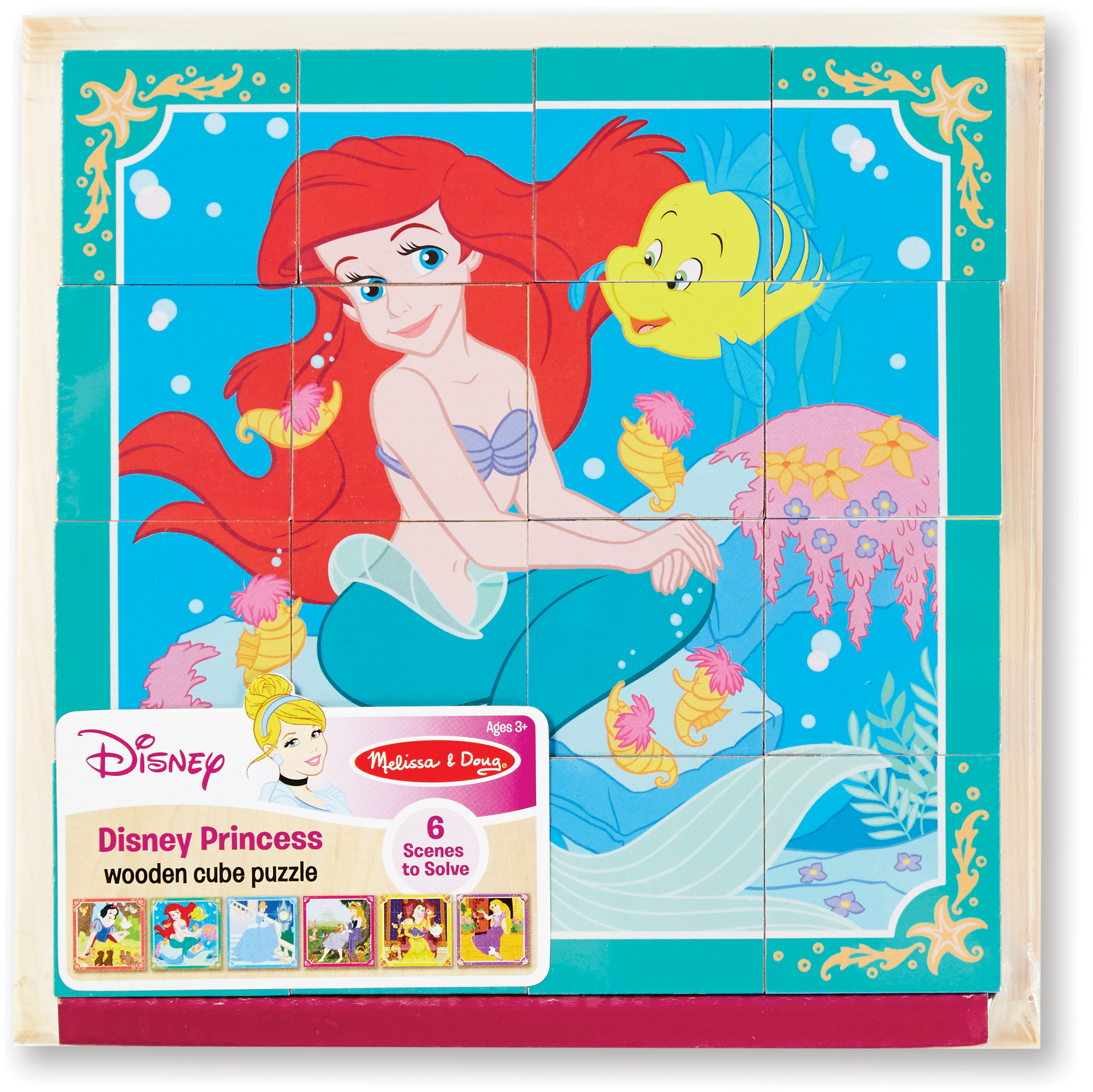 Melissa & Doug Disney Princess Wooden Cube Puzzle - Toys & Games