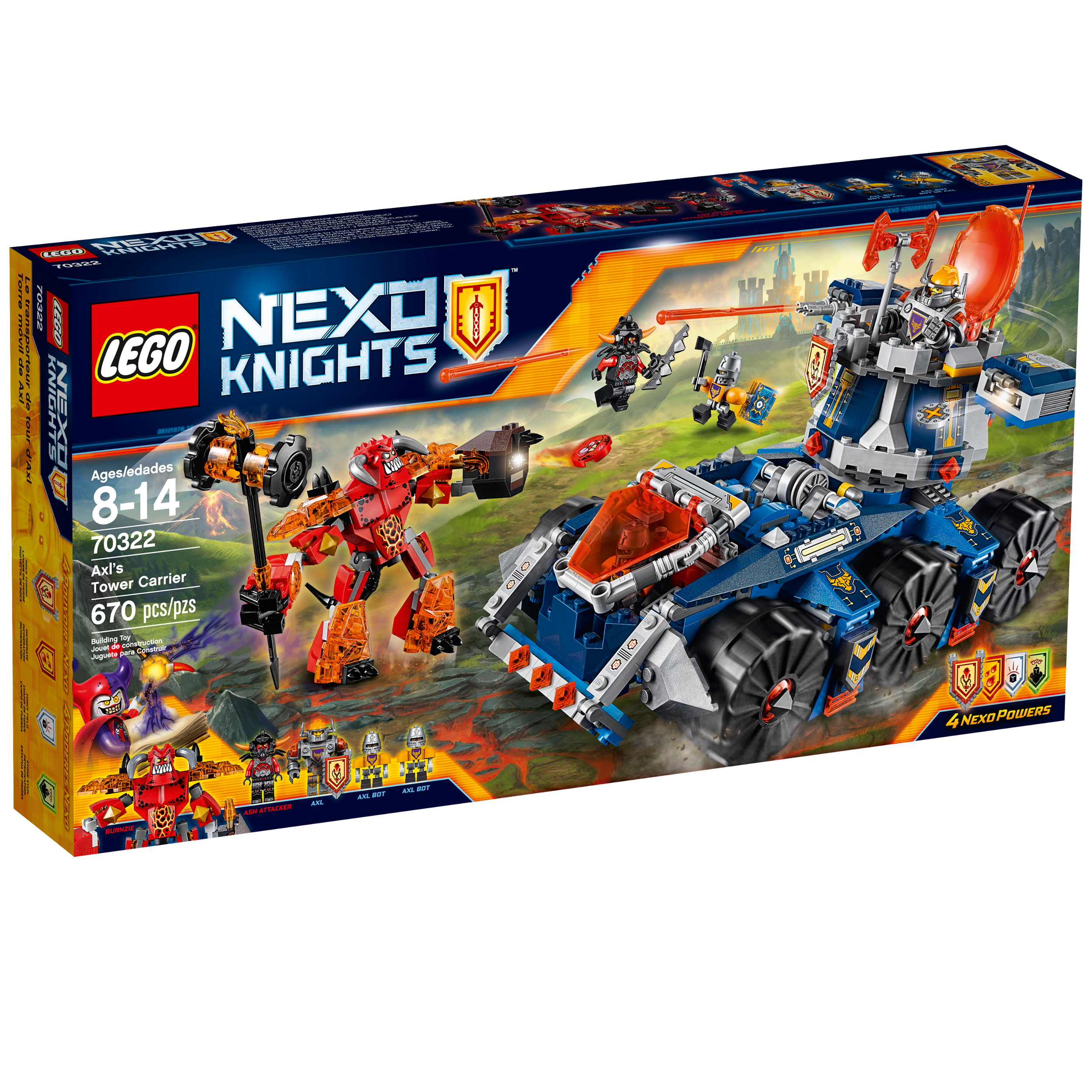 LEGO NEXO KNIGHTS™ Axl’s Tower Carrier Construction Set - 670pc. #70322 ...