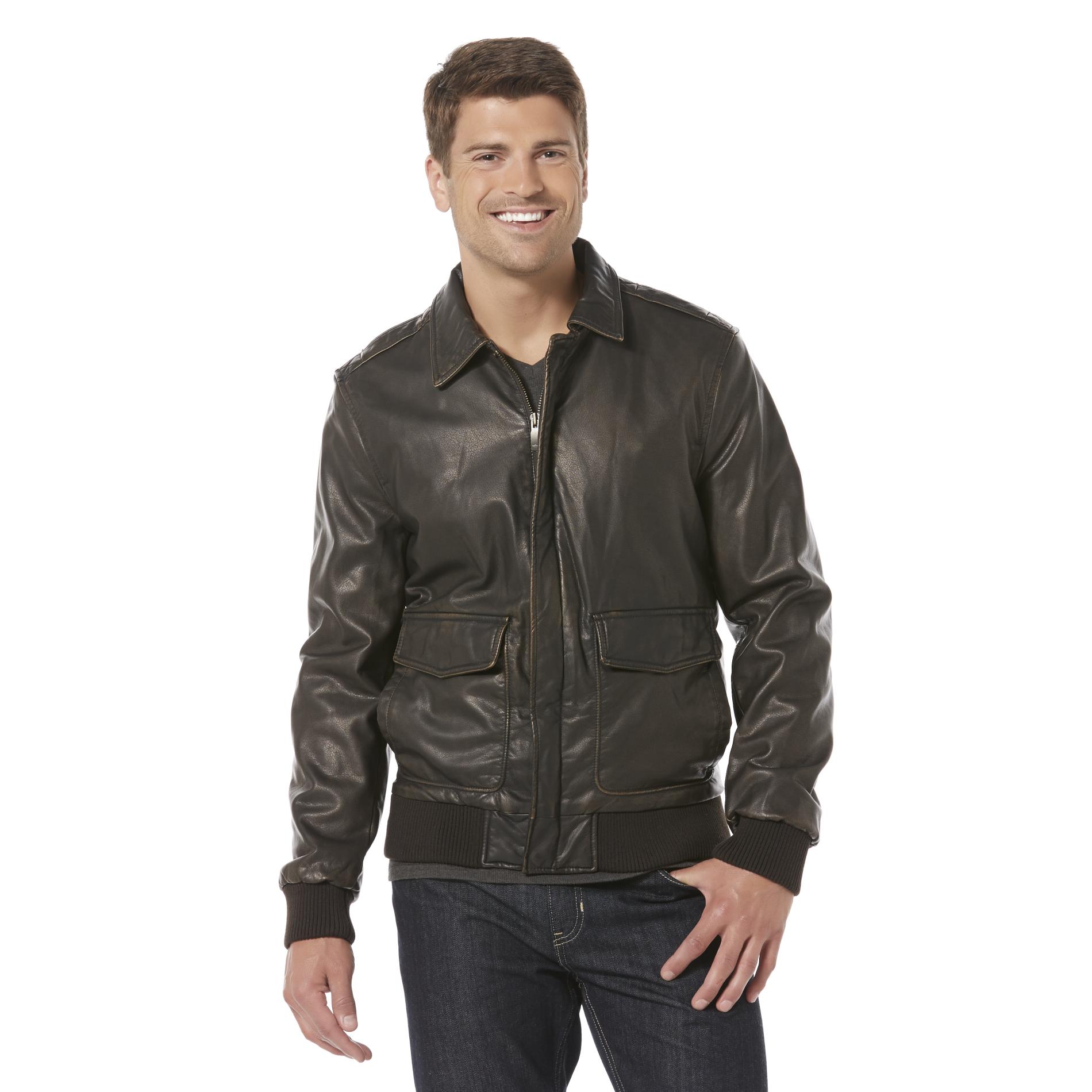 levi's leather bomber jacket mens