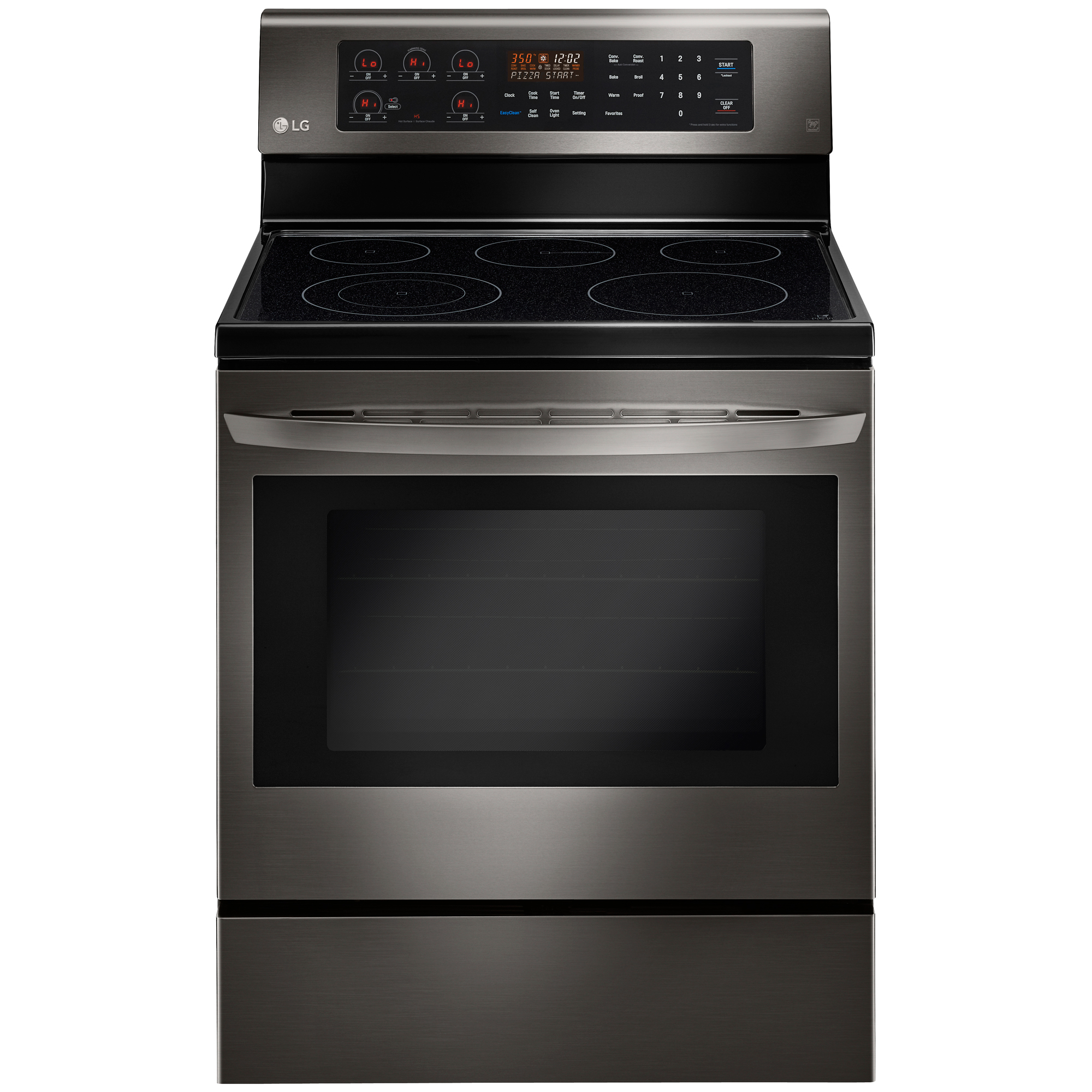 LG - LRE3083BD - 6.3 cu. ft. Free-Standing Electric Range - Black Black Stainless Steel Electric Stove