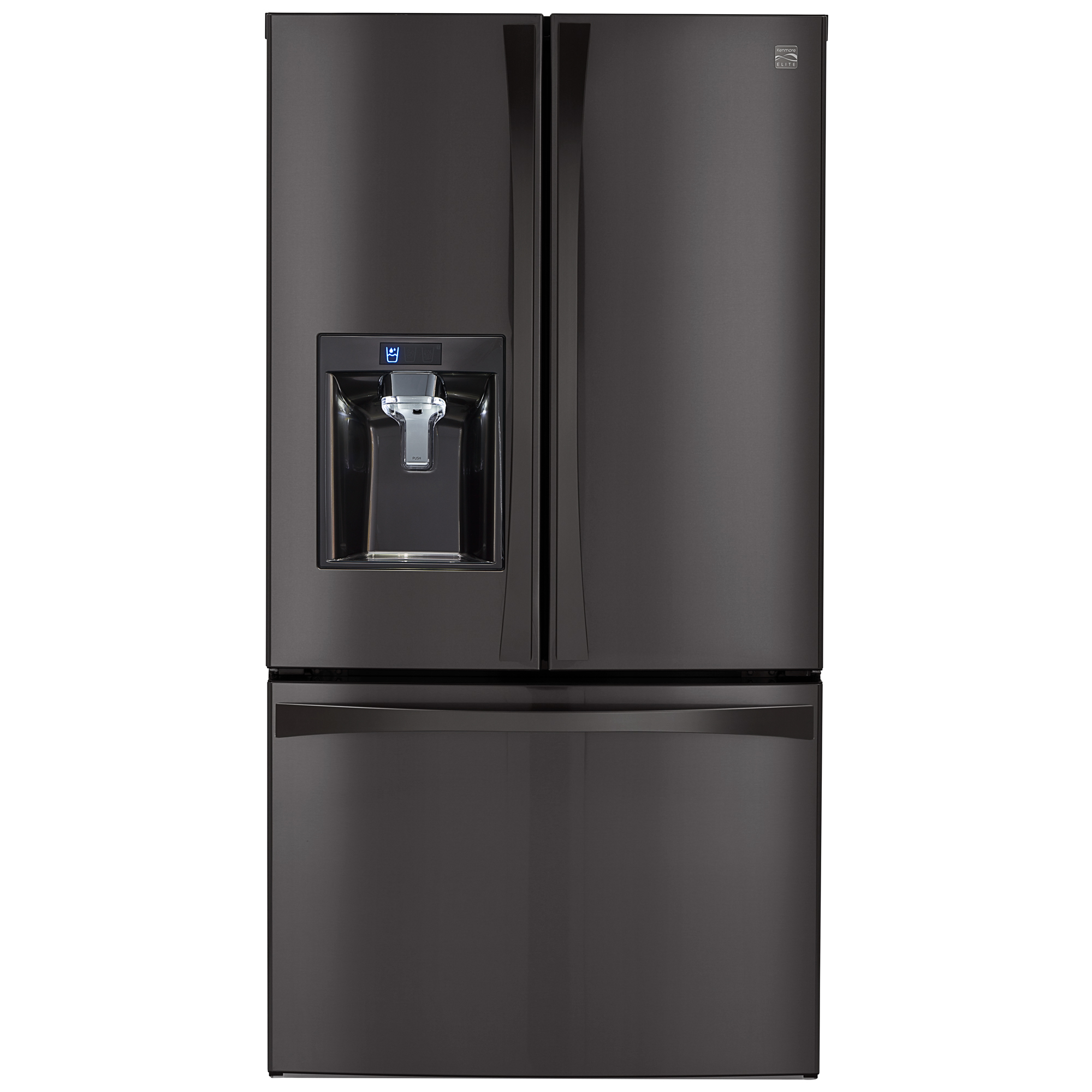 Kenmore Elite 74027 29.8 cu. ft. French Door Bottom-Freezer Kenmore Black Stainless Steel Refrigerator