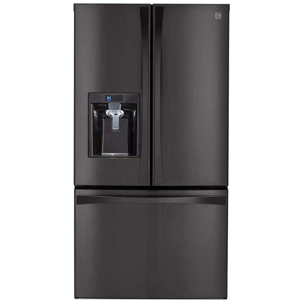 Kenmore Elite 74027 29 8 Cu Ft French Door Bottom Freezer Fridge Black Stainless Steel