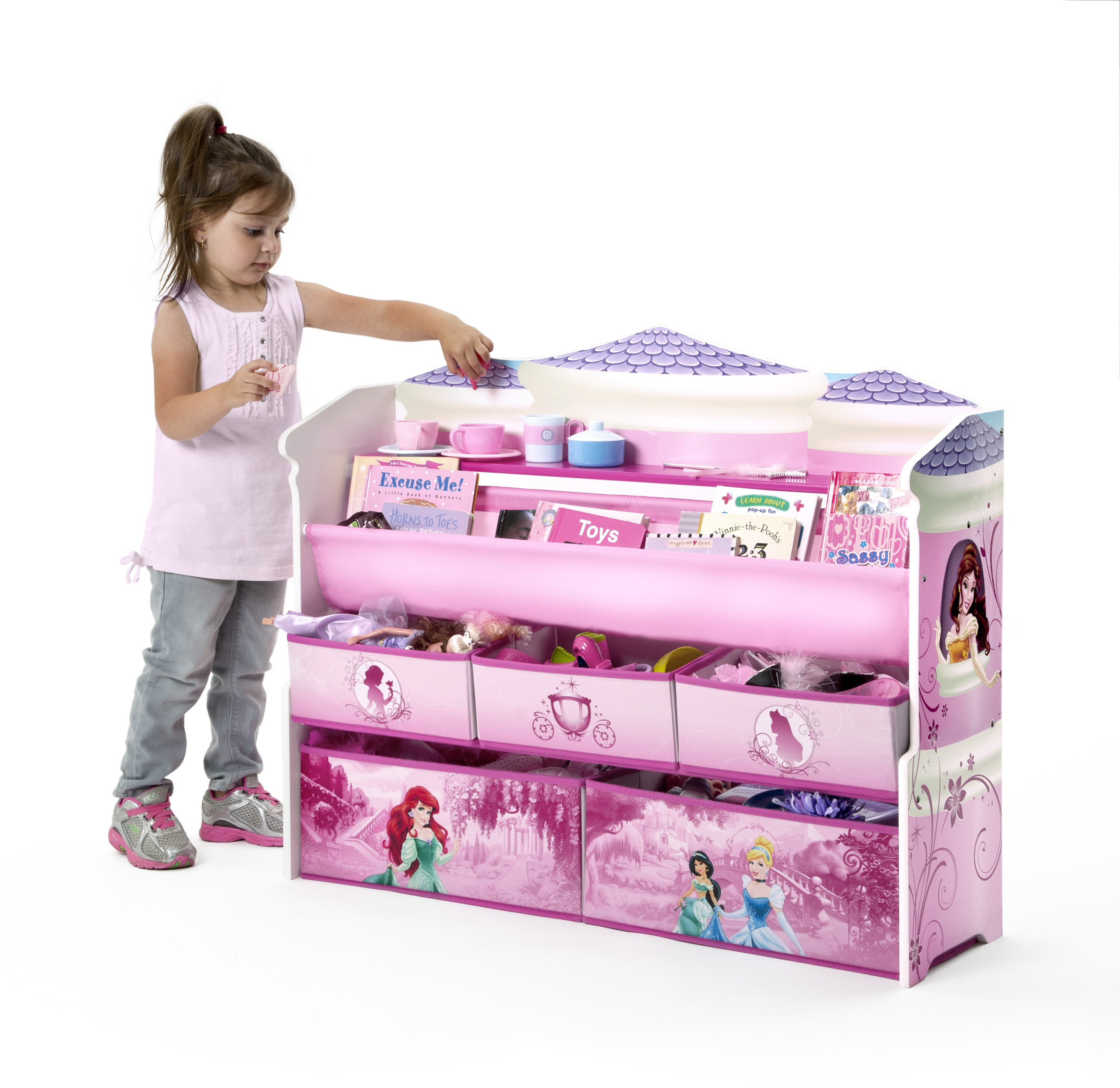 Disney Cars Gray Toy Organizer Storage Bins Book Shelf Kids