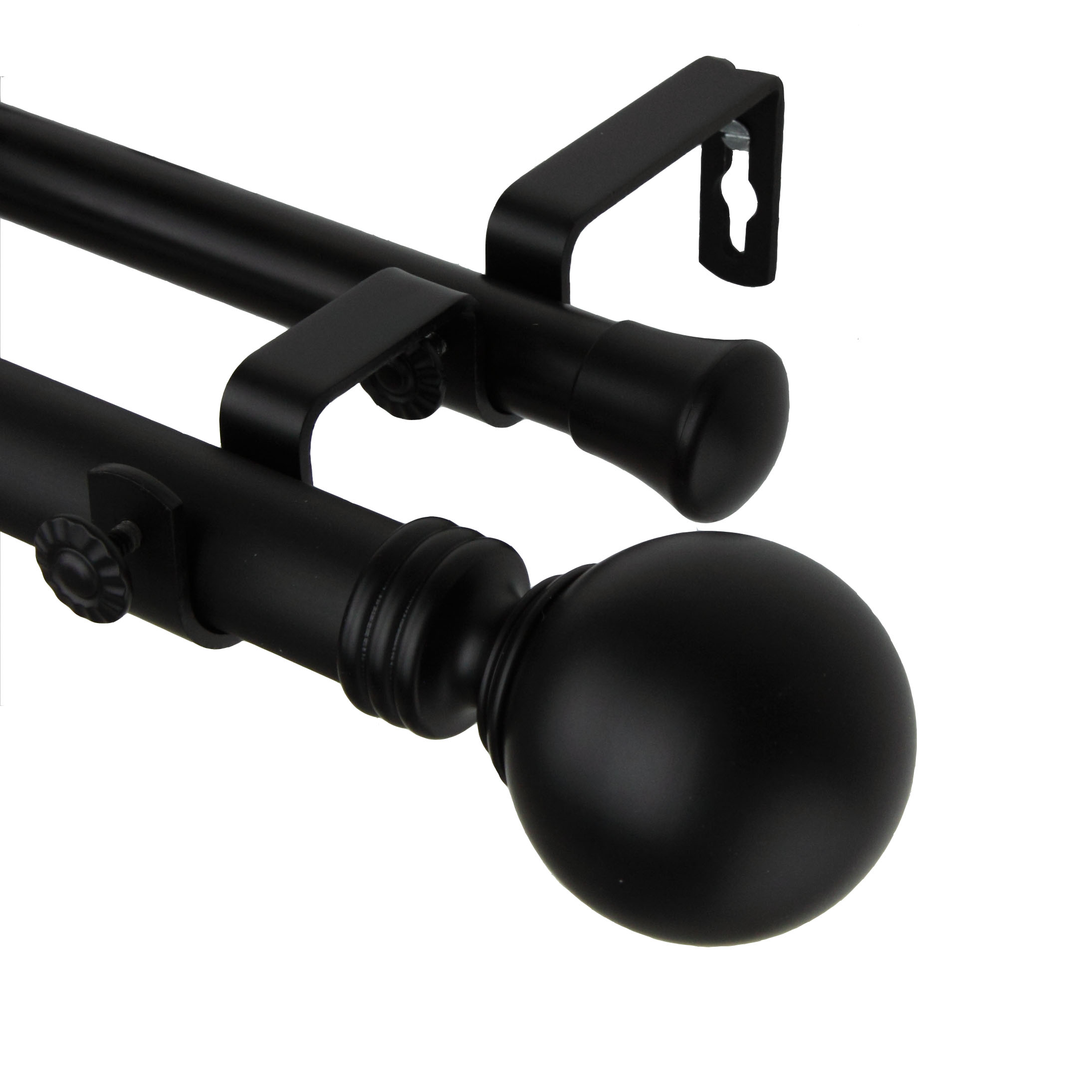 Rod Desyne Globe Double Curtain Rod 160-240 inch - Black - Home - Home ... Rod Desyne Globe Double Curtain Rod 160-240 inch - Black - Home - Home ...