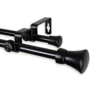 Rod Desyne Cora Double Curtain Rod 84 120 Inch Black