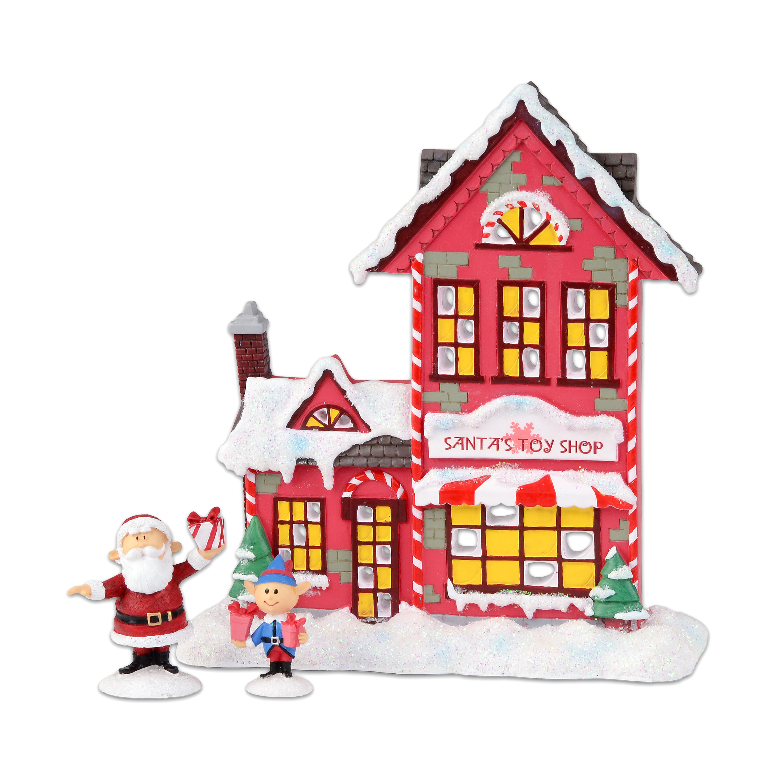 Rudolph Santa'S Toy Shop  Set Of 3