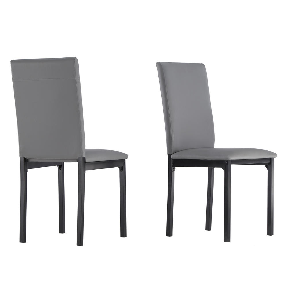 Mio Metal Upholstered Dining Chair in Grey (Set of 2)