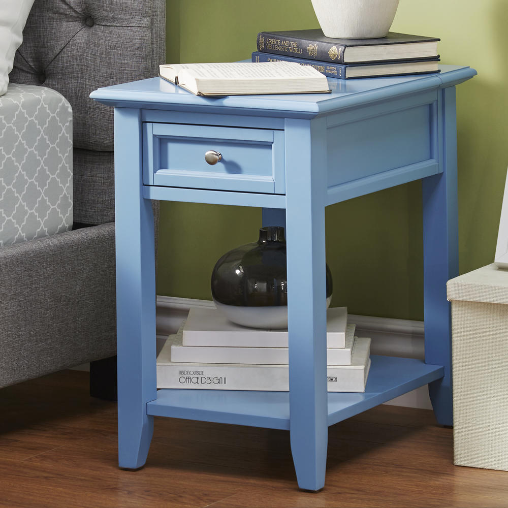 Ellason Charging Accent Table in Blue