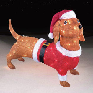 26" Santa Daschund Decoration with 100 Lights—Kmart