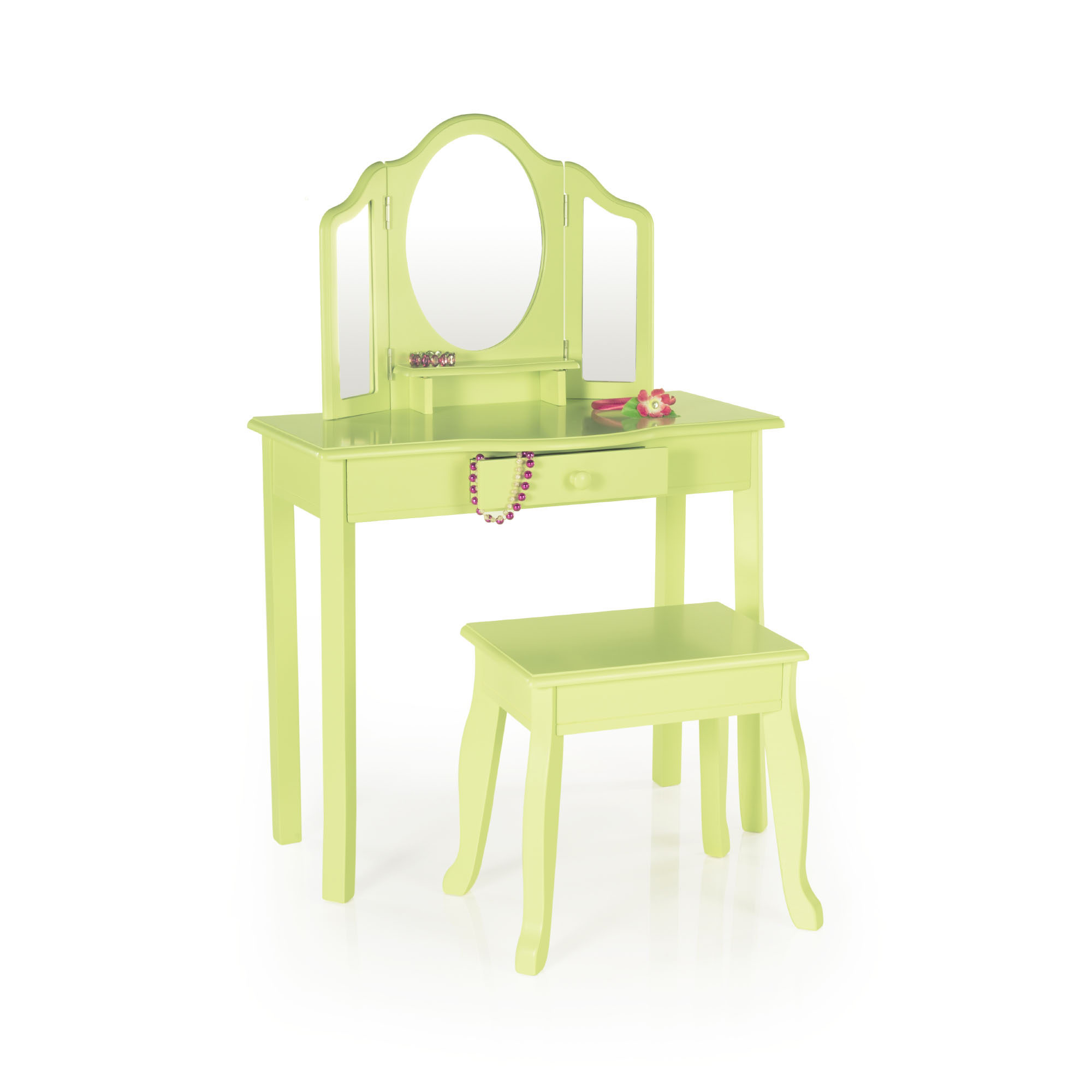 Guidecraft Classic Vanity and Stool - Light Green