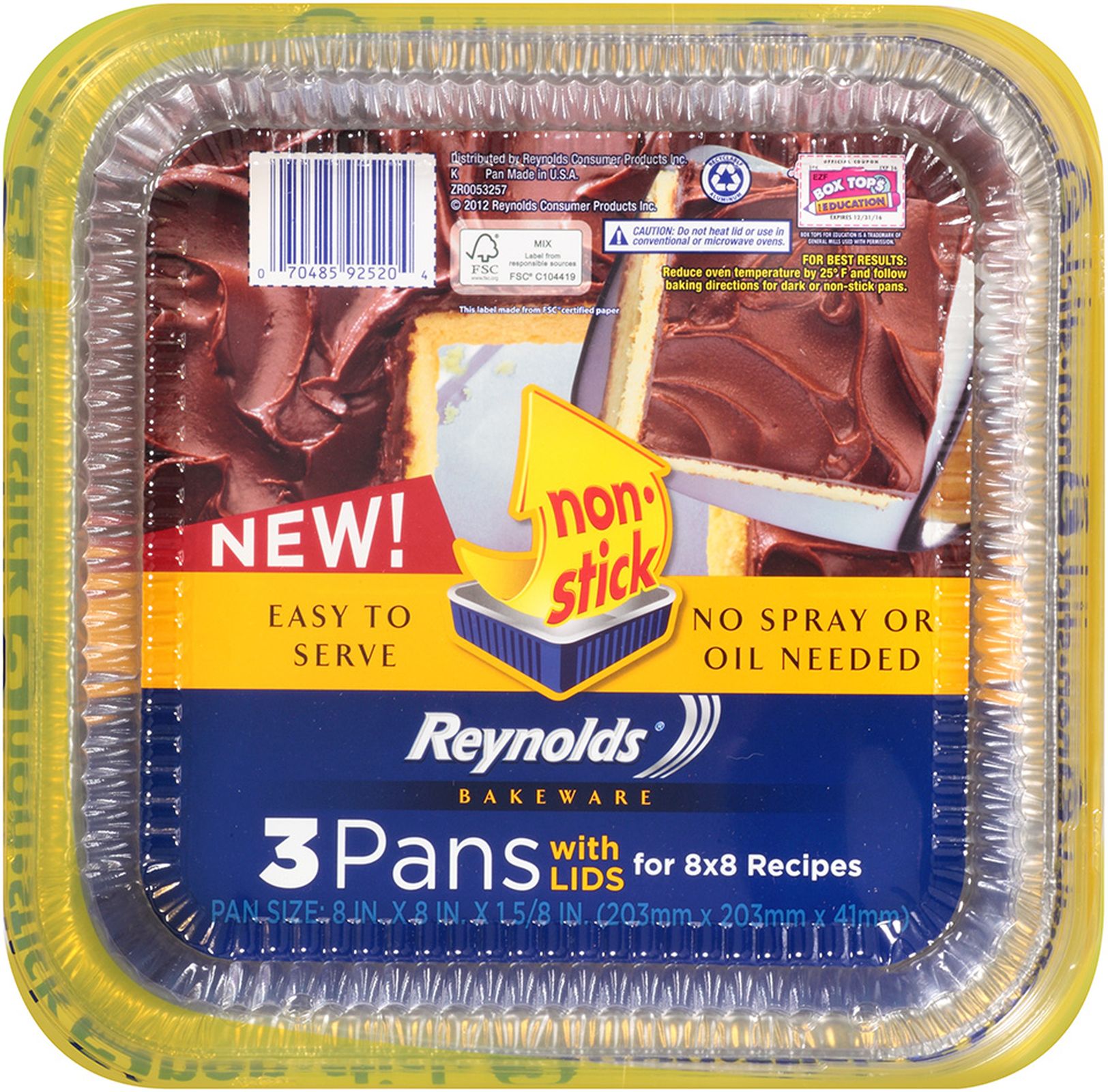 Reynolds Cake Bakeware 3 Pans with Lids