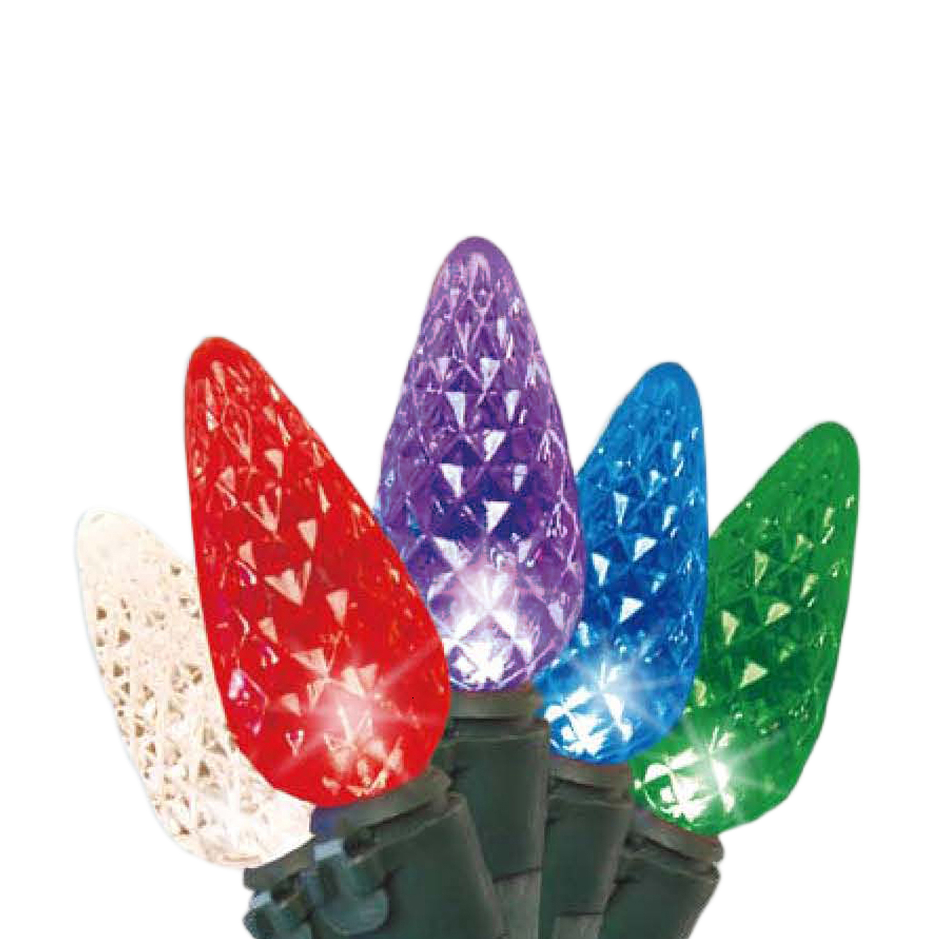 120 ct LED C6 Christmas Lights 8 Lighting Functions