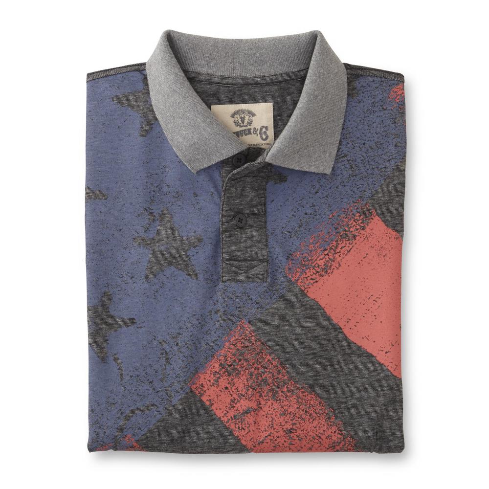 Young Men's Graphic Polo Shirt - Stars & Stripes