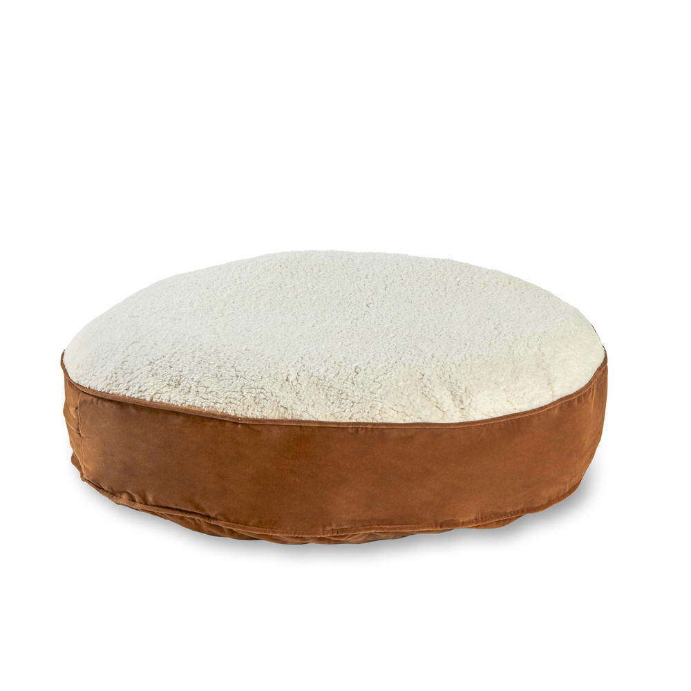 Scout Deluxe Round Dog Bed- Large (42")&#160; Latte/Sherpa&#160;&#160;&#160;&#160;&#160;