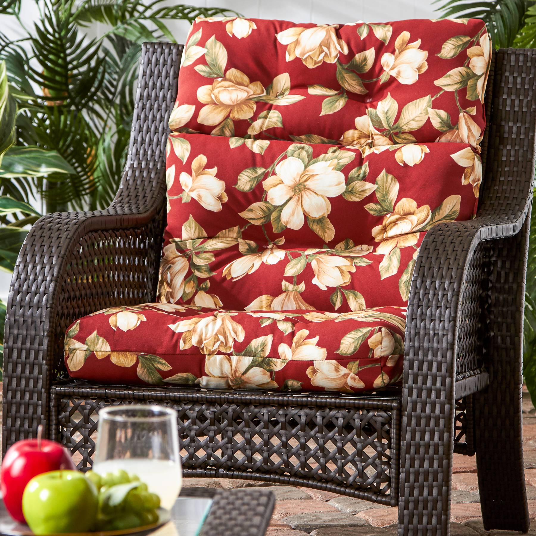 Greendale Home Fashions Outdoor High Back Chair Cushion ...