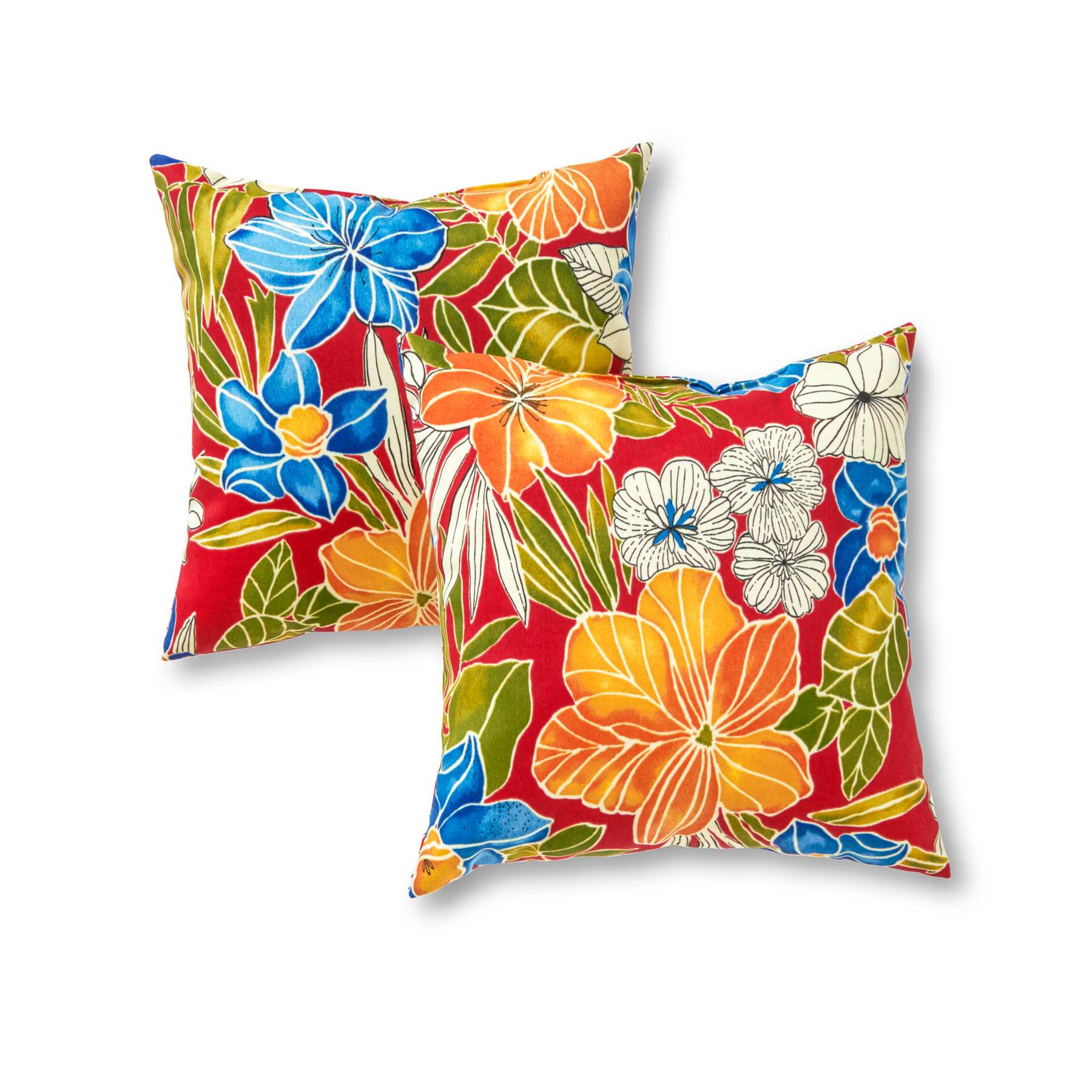 Greendale Home Fashions Outdoor Patio Throw Pillows, Set of Two, Aloha Red - Outdoor Living ...