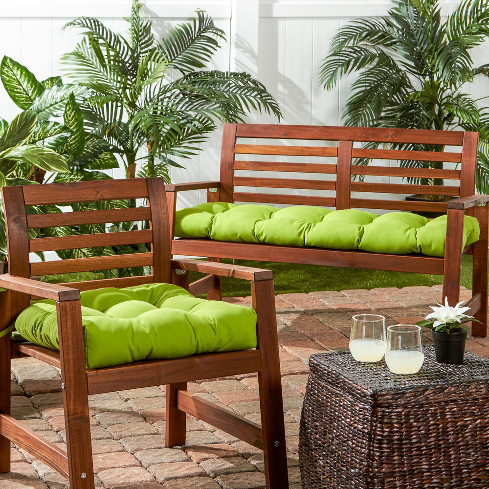20" Outdoor Chair Cushion, Sunbrella&reg; Fabric, Macaw Green