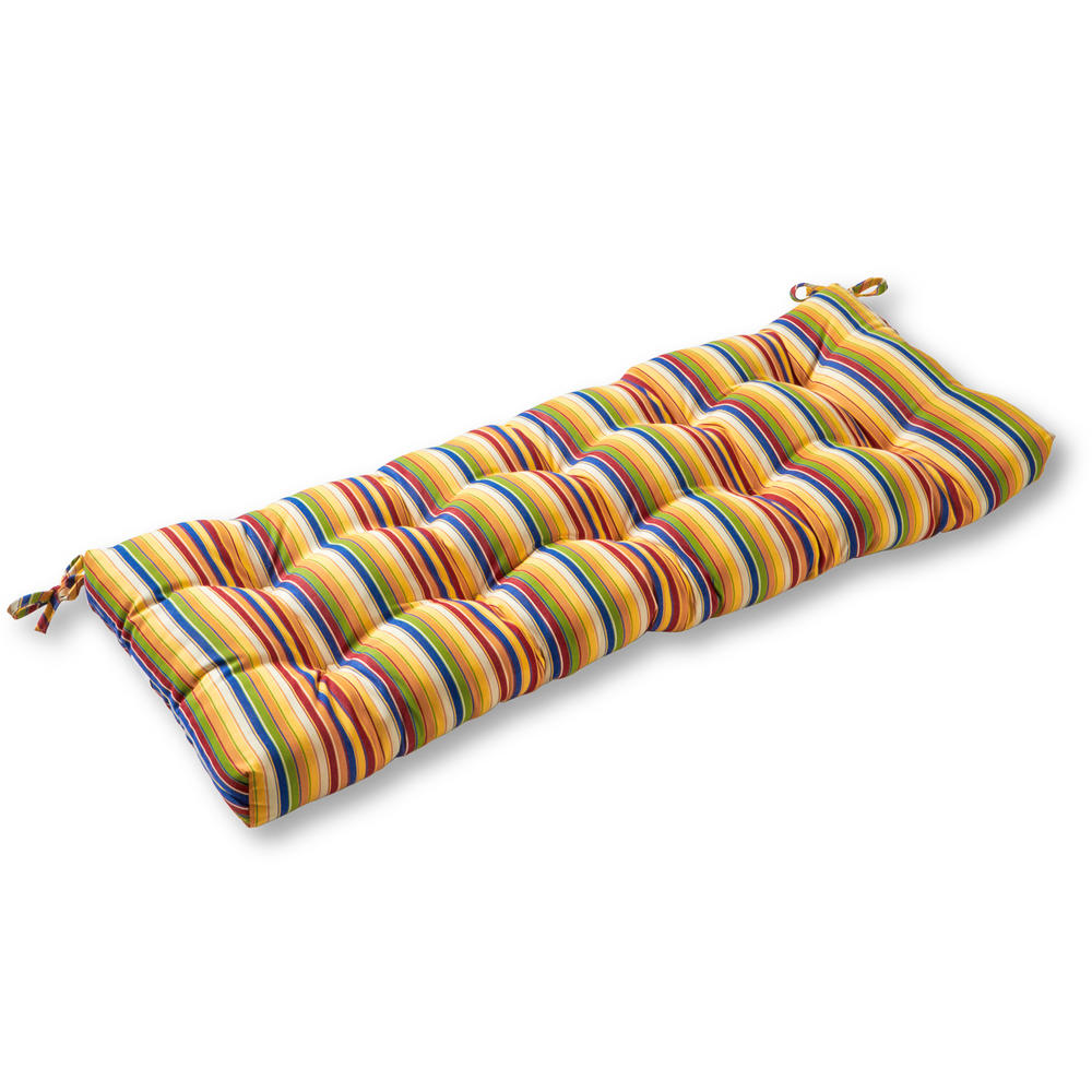 44" Outdoor Swing/Bench Cushion, Sunbrella&reg; Fabric, Castanet Stripe
