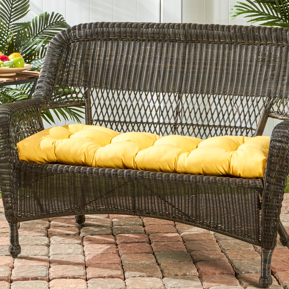 44" Outdoor Swing/Bench Cushion, Sunbrella&reg; Fabric, Buttercup Yellow