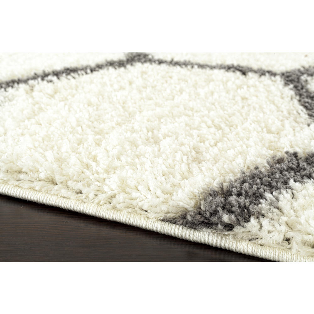 World Rug Gallery Florida Shag Geometric Shag 3232 Crmgry