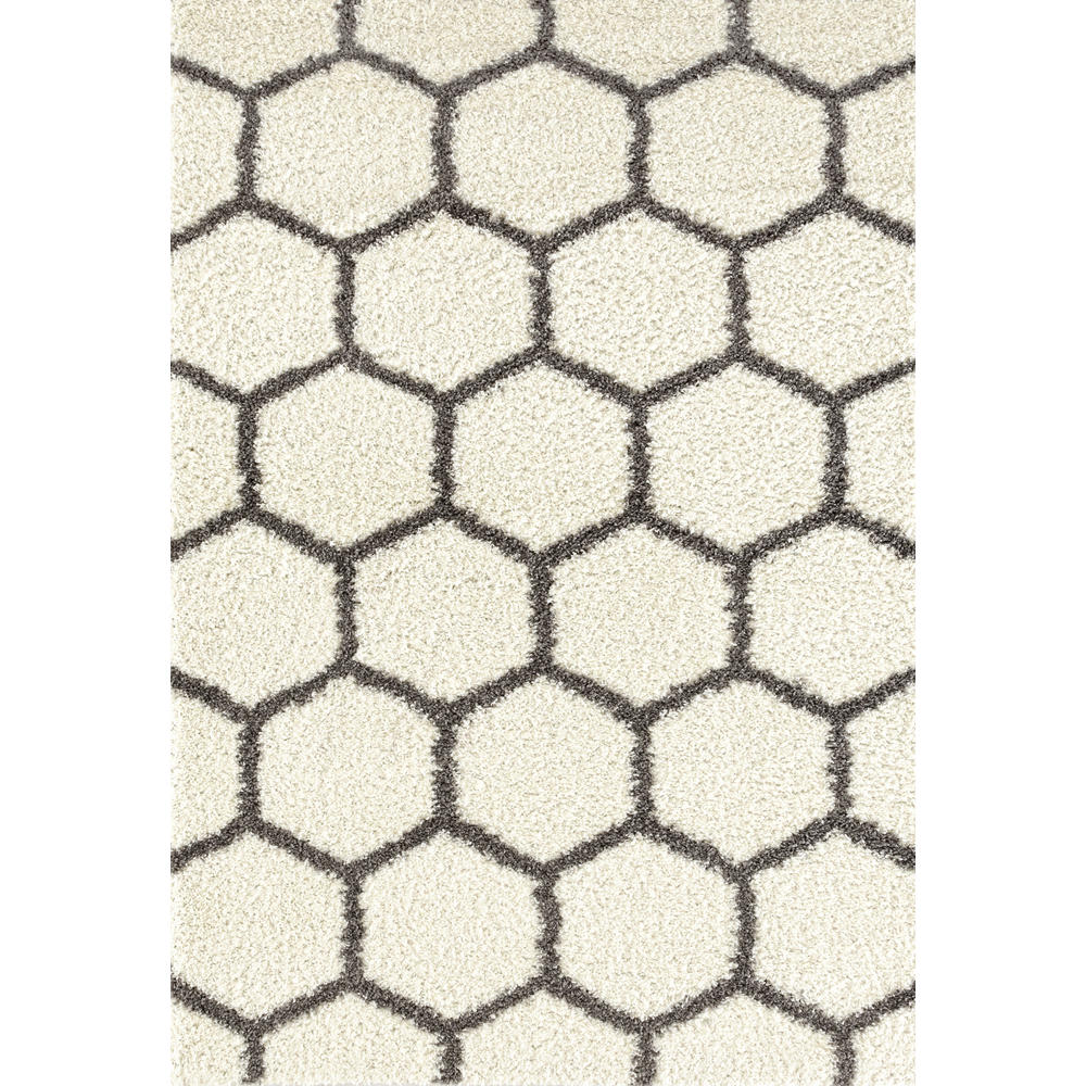 World Rug Gallery Florida Shag Geometric Shag 3232 Crmgry