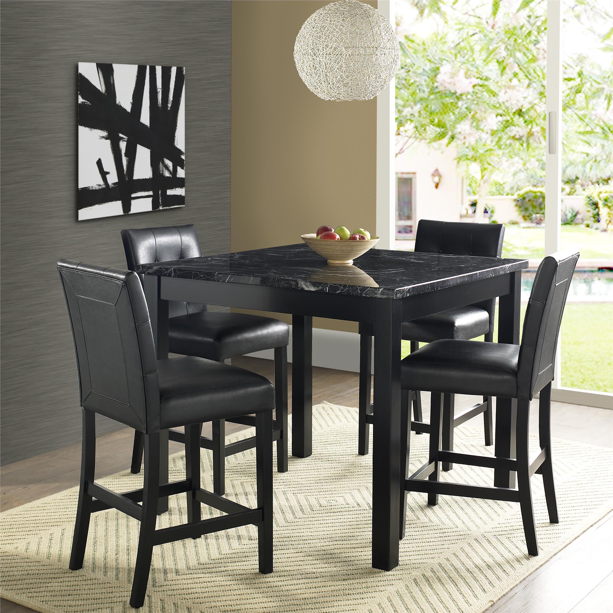 Dorel Home Furnishings Andover Faux Marble Counter Height Dining Set