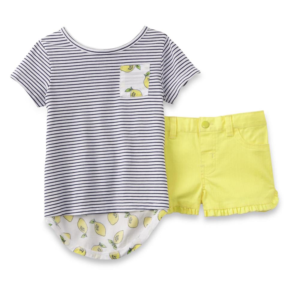 Infant & Toddler Girl's T-Shirt & Shorts - Striped & Lemons