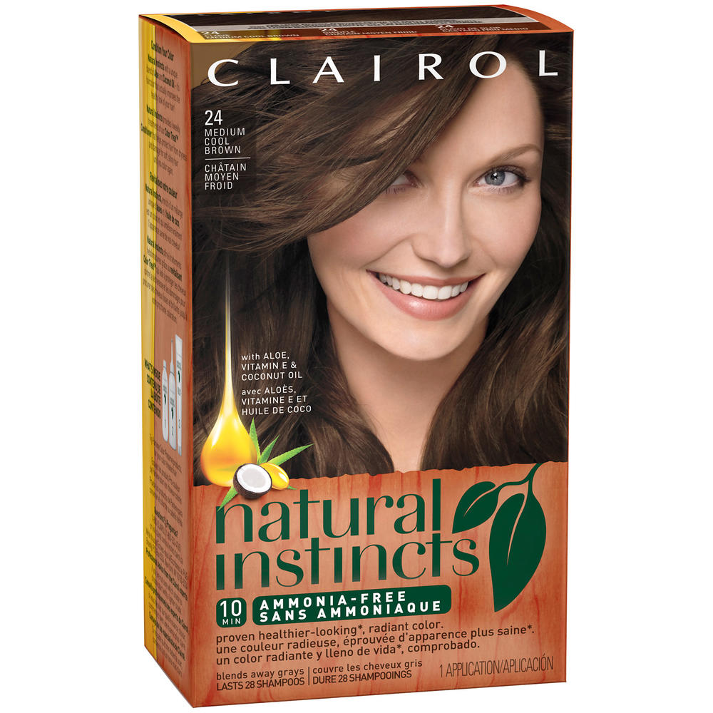 Clairol Natural Instincts 24, Clove, Medium Cool Brown 1 Kit  Female Hair Color 1 KT BOX
