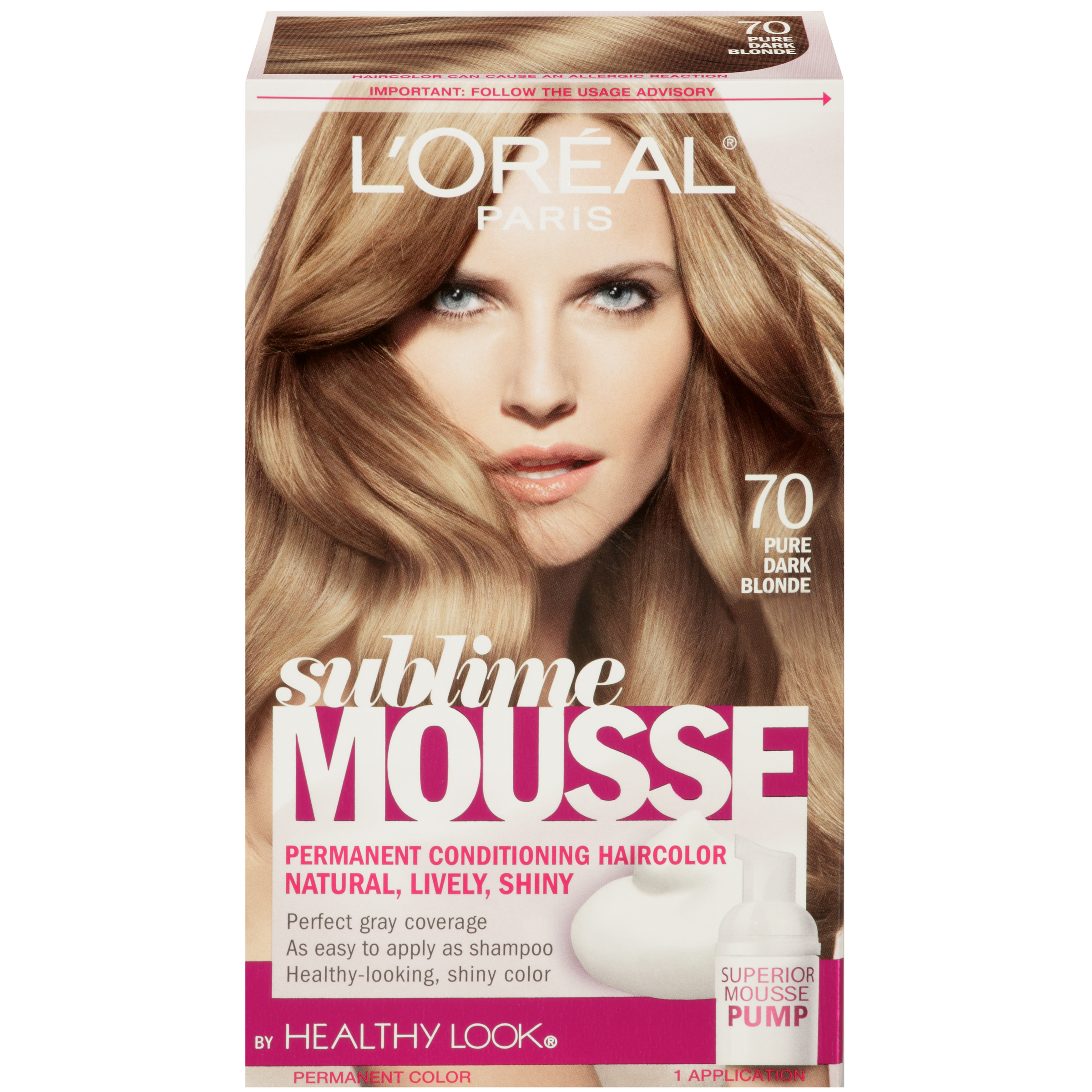 Sublime Mousse Pure Dark Blonde 70 Hair Color 1 CT BOX