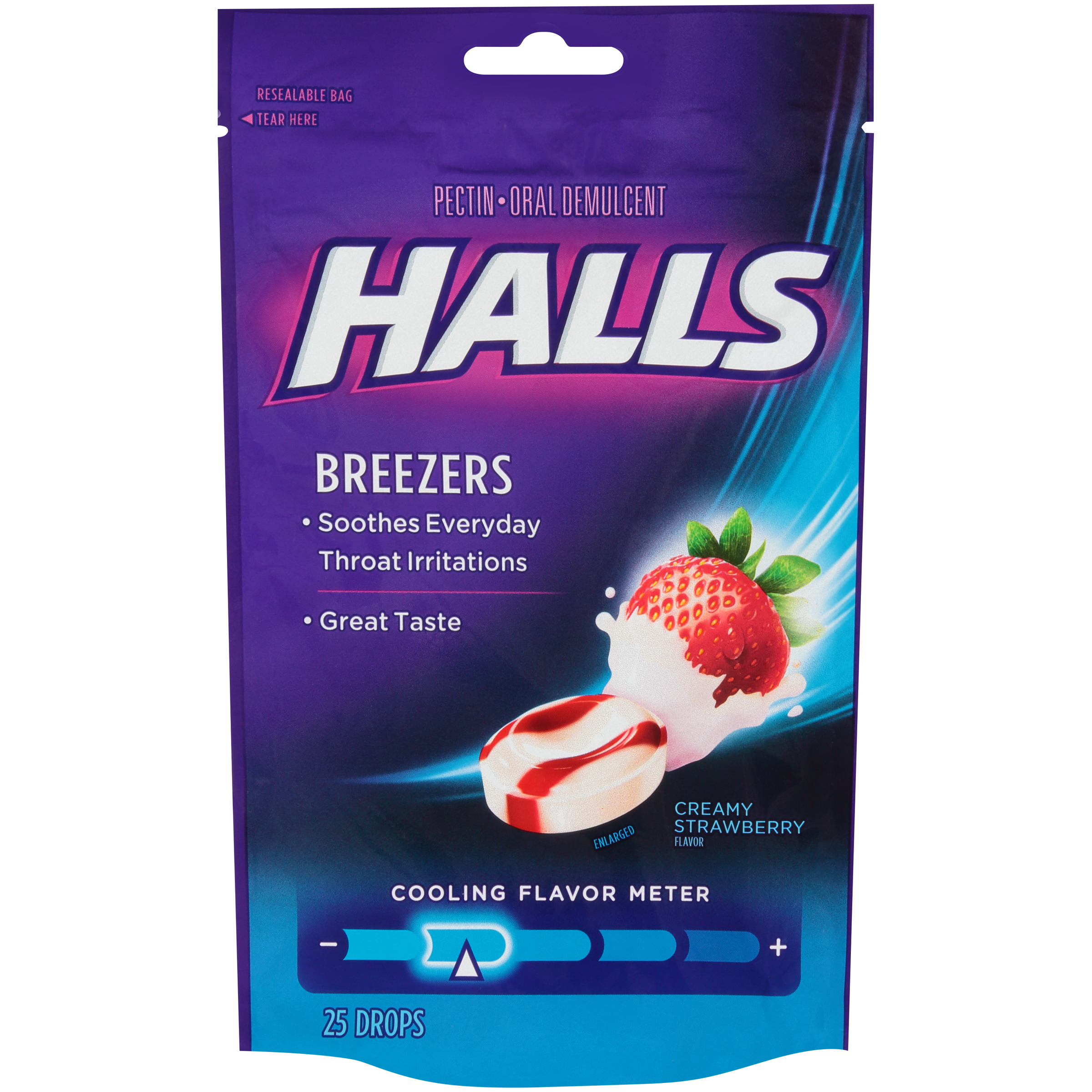 UPC 312546622197 Halls Breezers Pectin Throat Drops Cool Creamy 