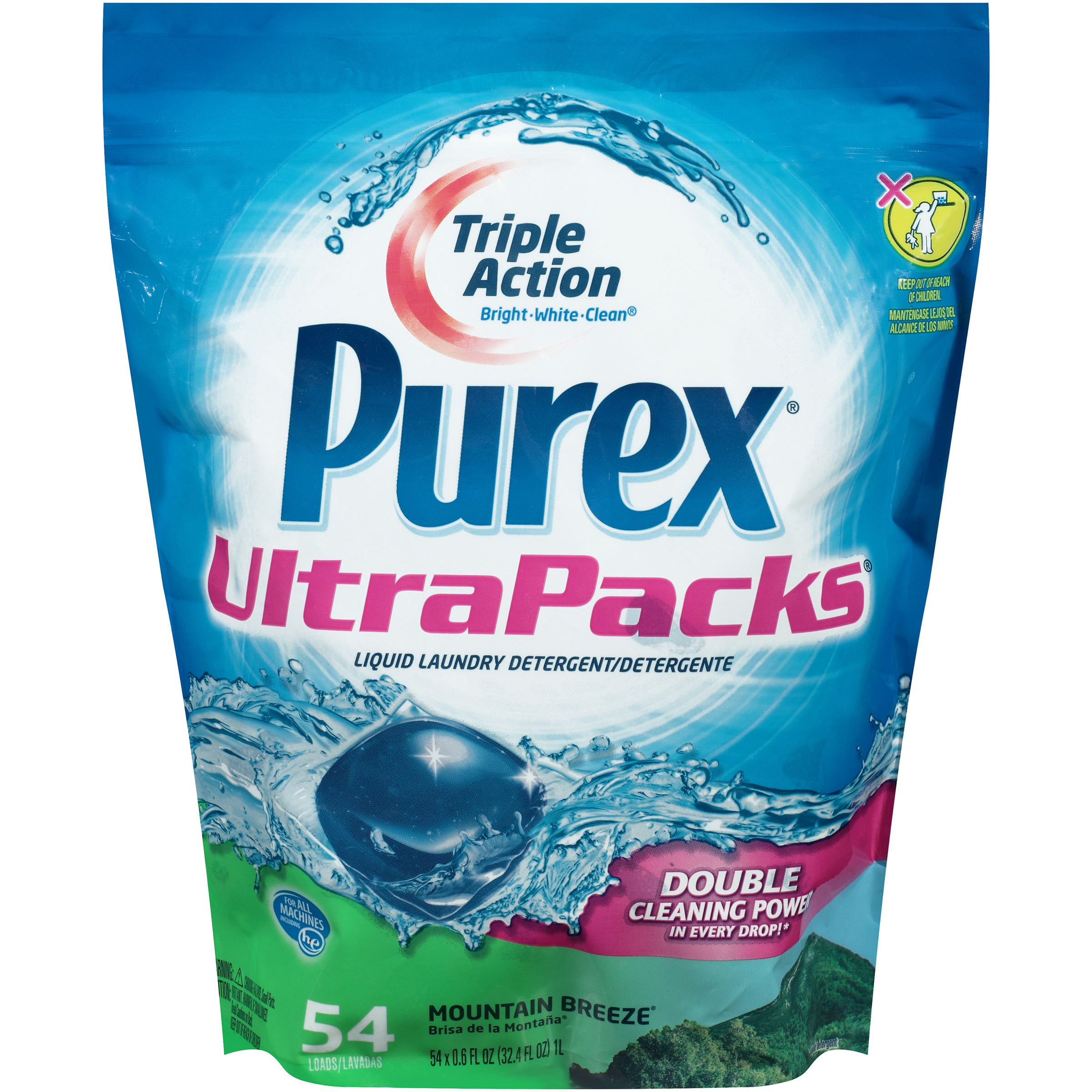 UPC 024200003494 product image for UltraPacks Mountain Breeze Liquid Laundry Detergent 32.4 FL OZ STAND UP BAG | upcitemdb.com