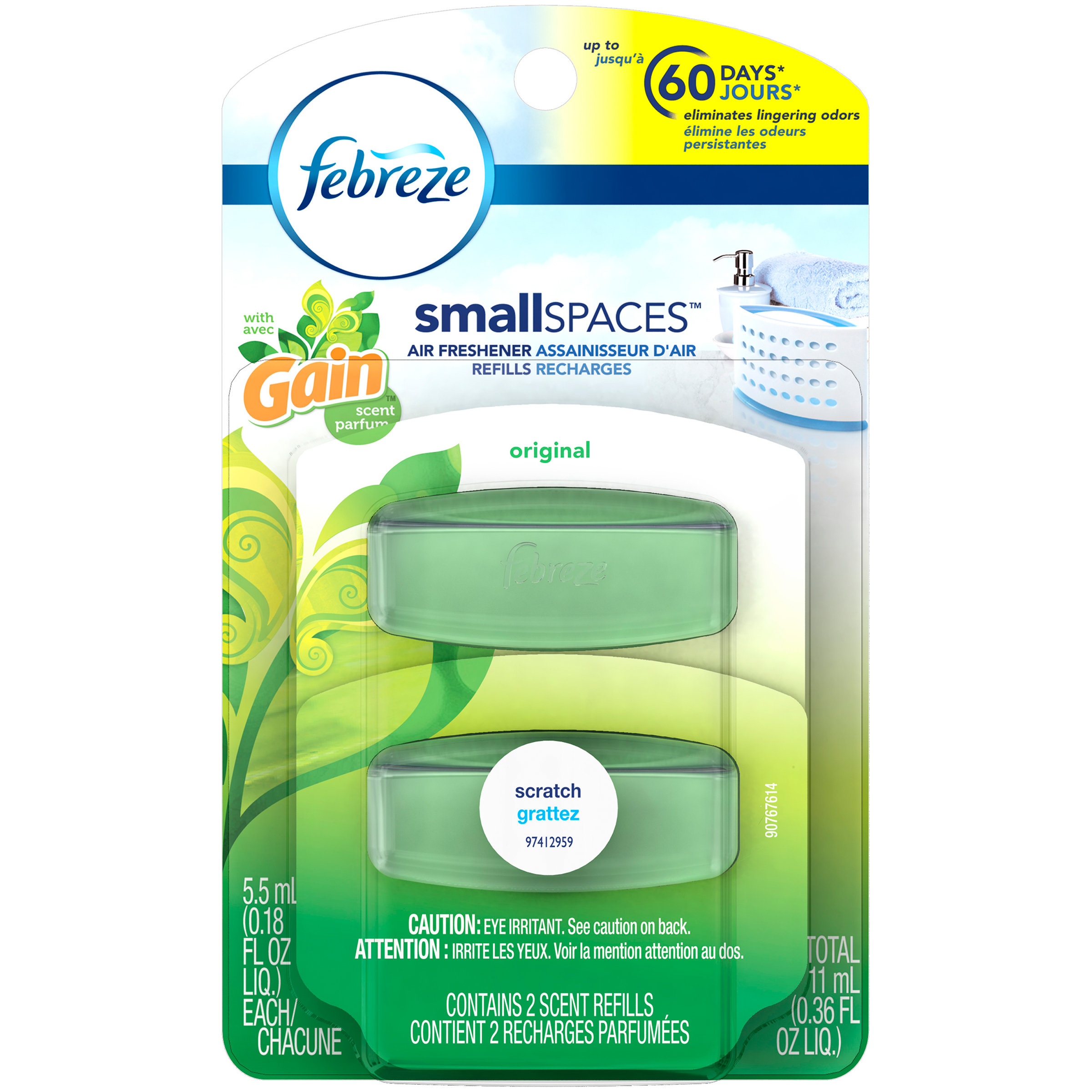 Febreze SmallSpaces with Gain Original Scent Refills Air Freshener 2
