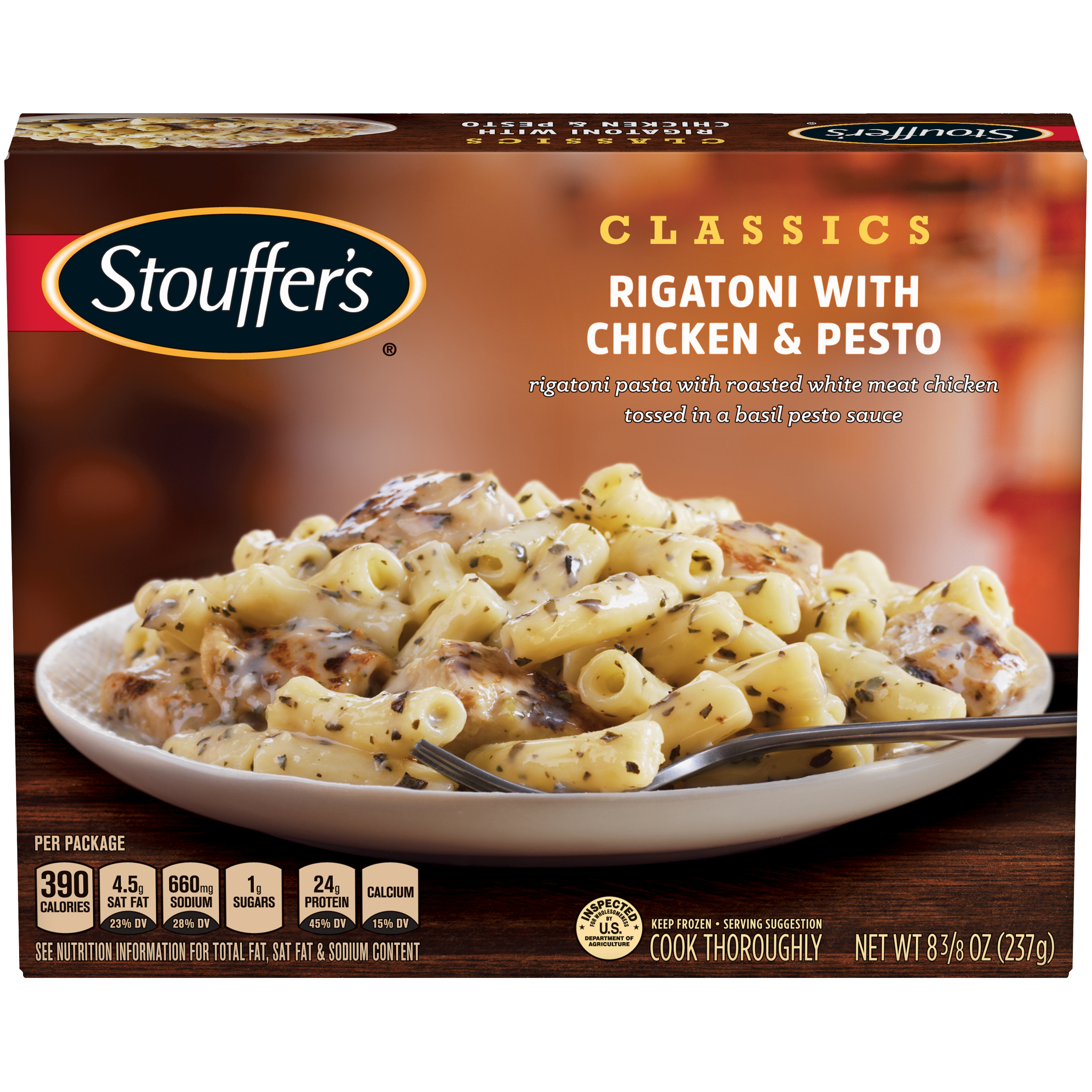 UPC 013800047083 product image for Grilled white meat chicken & rigatoni in a basil pesto sauce Rigatoni with Chick | upcitemdb.com