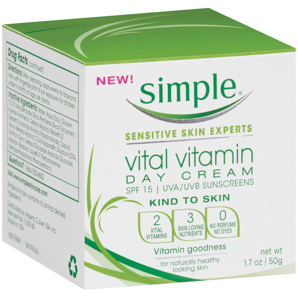 Simple Kind To Skin Day Cream, Vital Vitamin, 1.7 oz (50 g)