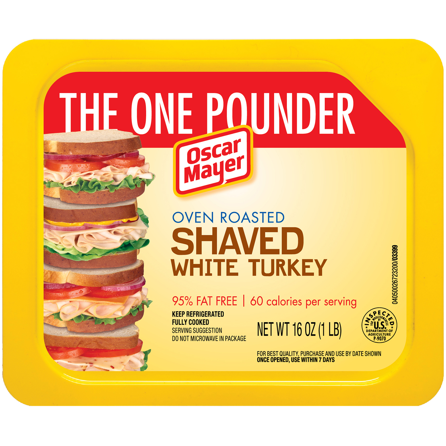 UPC 044700033999 product image for Shaved Oven Roasted White 95% Fat Free Turkey 16 OZ TRAY | upcitemdb.com