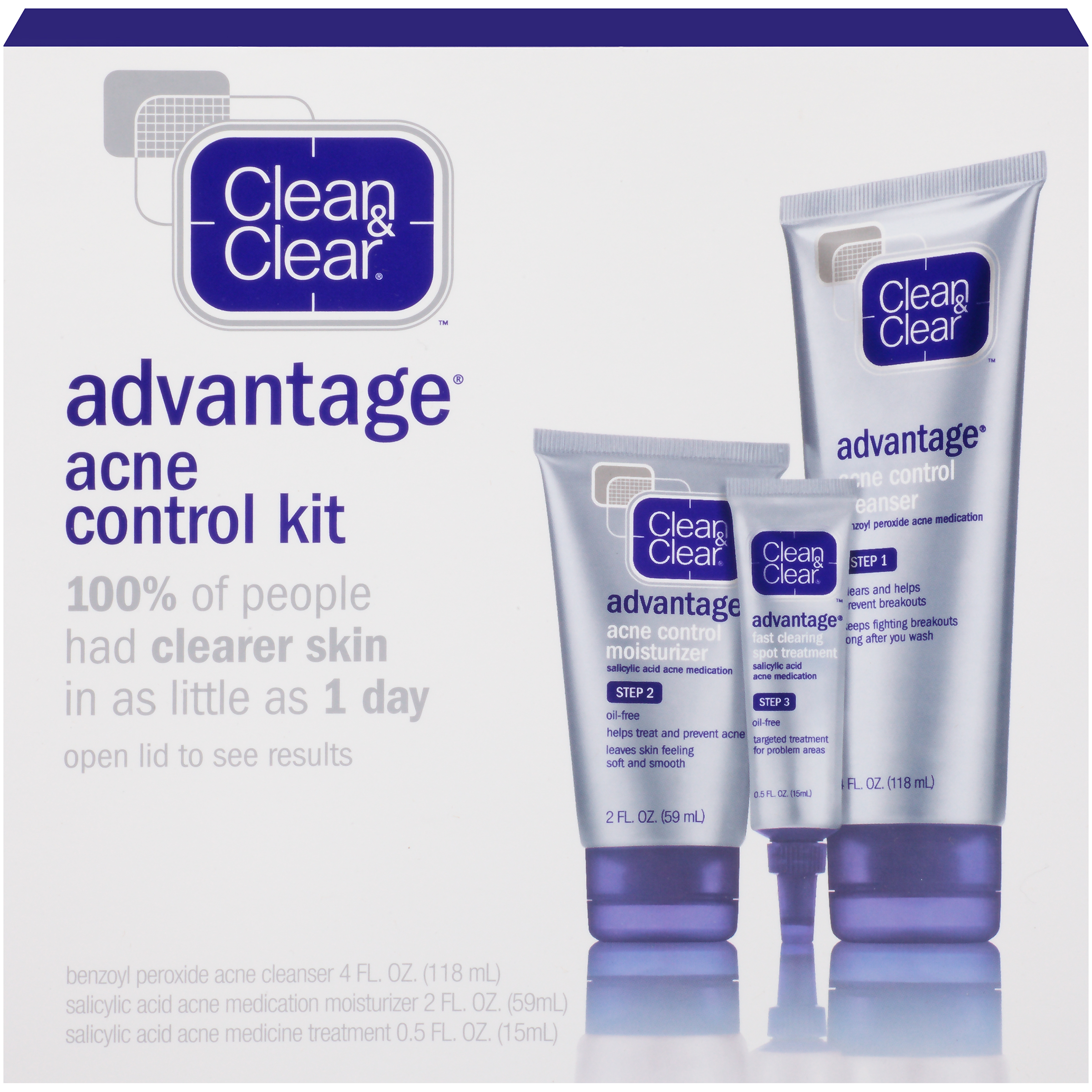 Clean & Clear AdvantageA Acne Control Kit Acne Treatments BOX