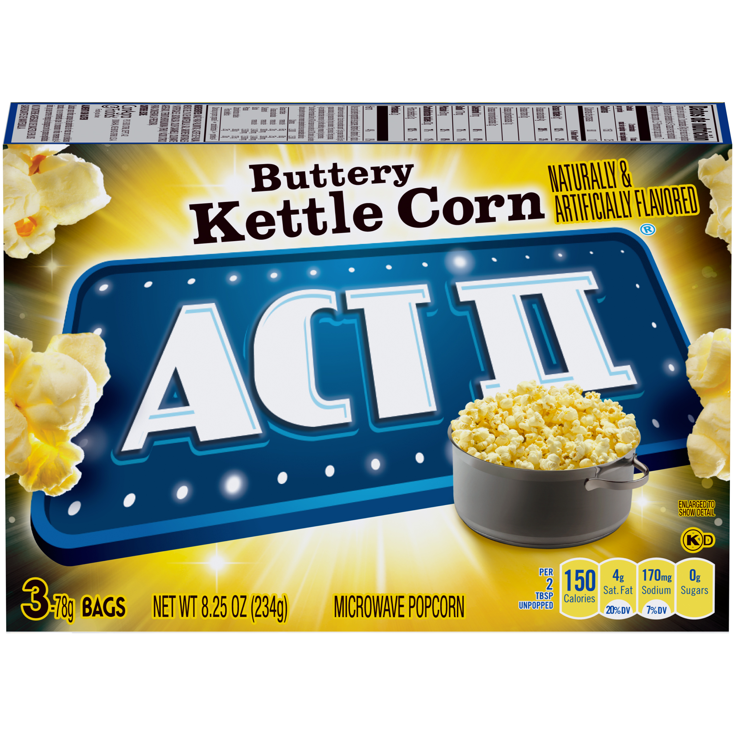 UPC 076150232073 Kettle Corn Buttery Microwave Popcorn 8.25 OZ BOX