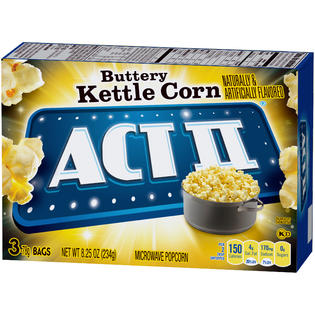 Act II Kettle Corn Buttery Microwave Popcorn 8 25 OZ BOX Food 