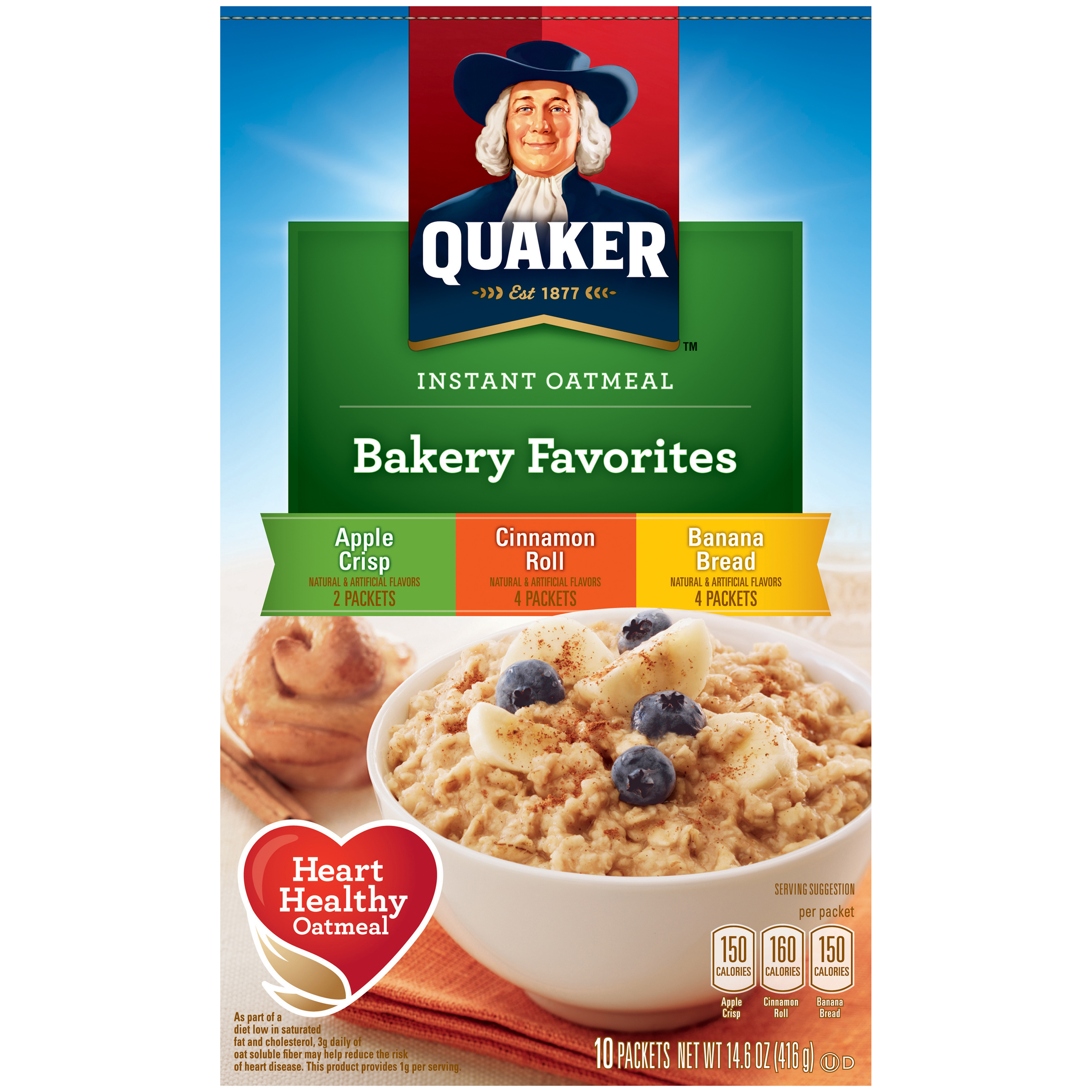 UPC 030000264423 product image for Bakery Favorites Apple Crisp/Cinnamon Roll/Banana Bread Variety Pack Instant Oat | upcitemdb.com