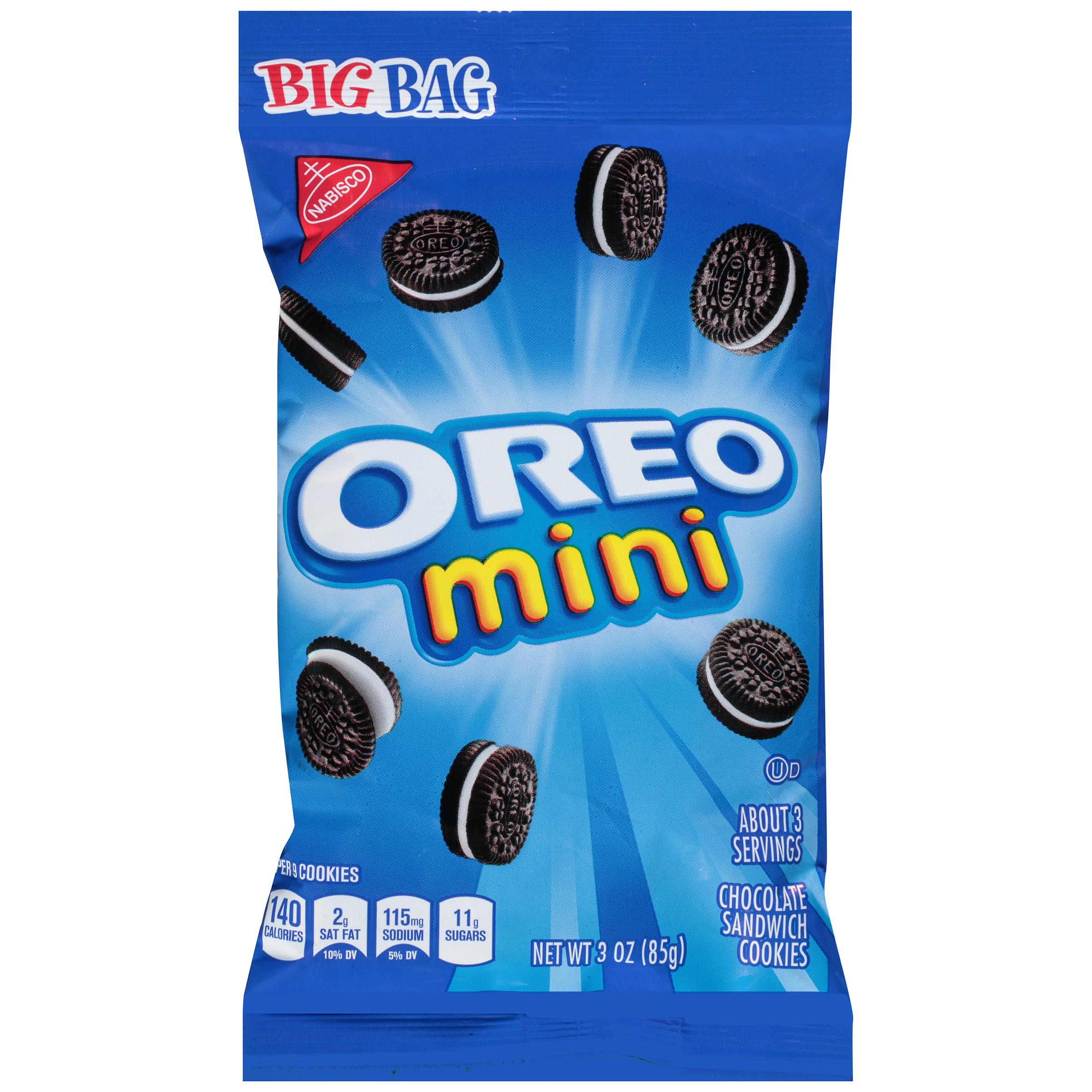 Oreo Mini Sandwich Cookies, Chocolate, Bite Size Big Bag, 3 oz.