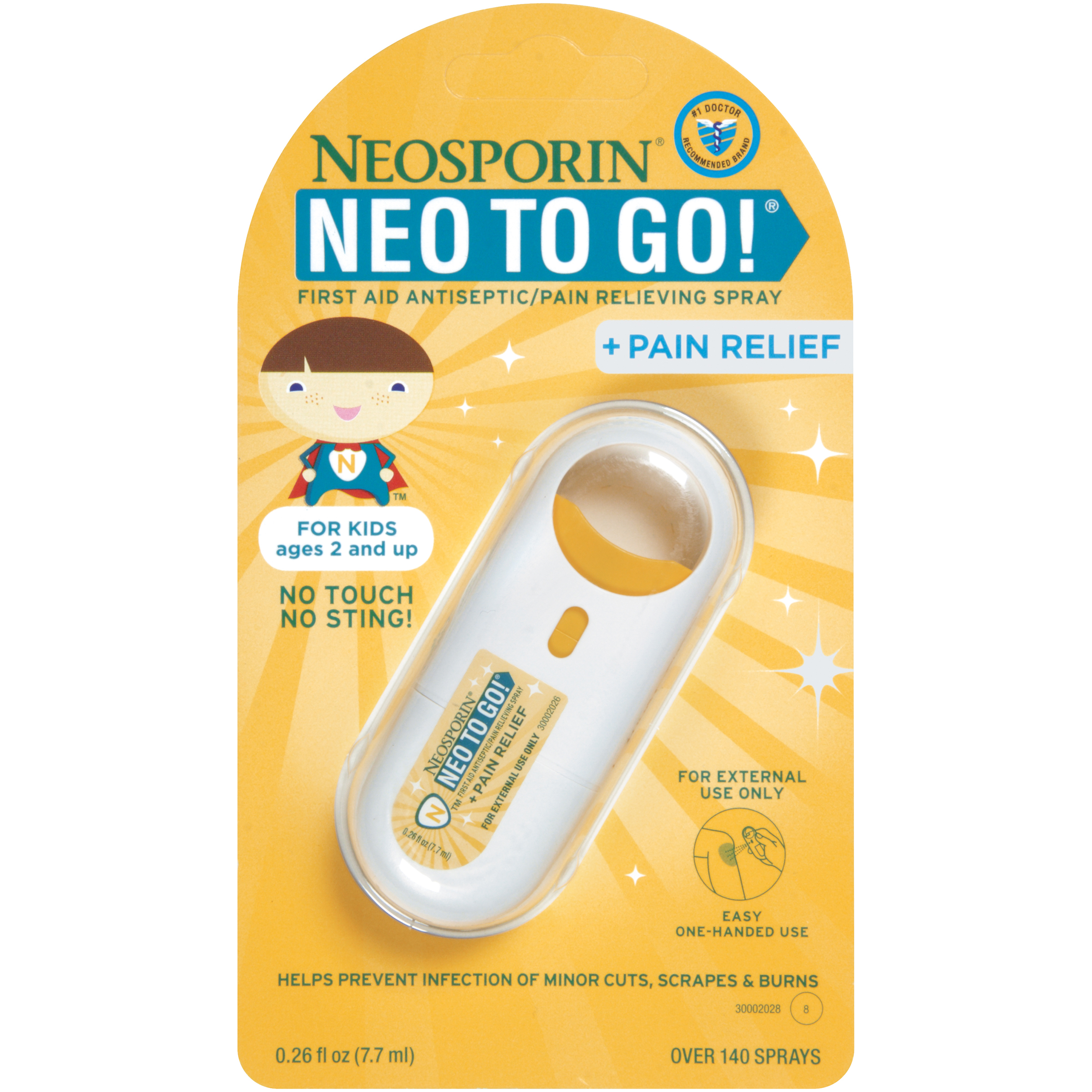 Neosporin Neo to Go! First Aid Antiseptic/Pain Relieving Spray 0.26 oz