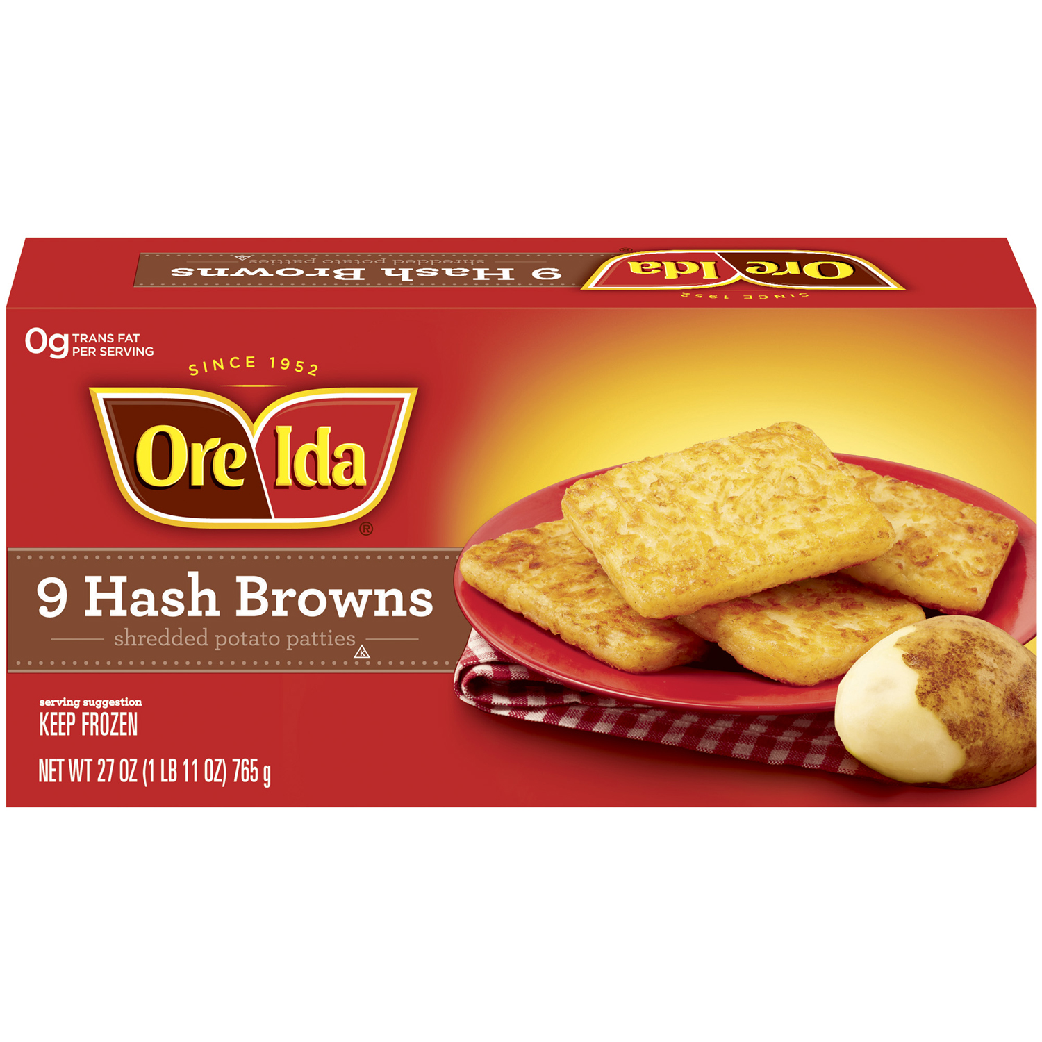 UPC 013120000843 Shredded Potato Patties 9 Ct Hash Browns 27 OZ BOX