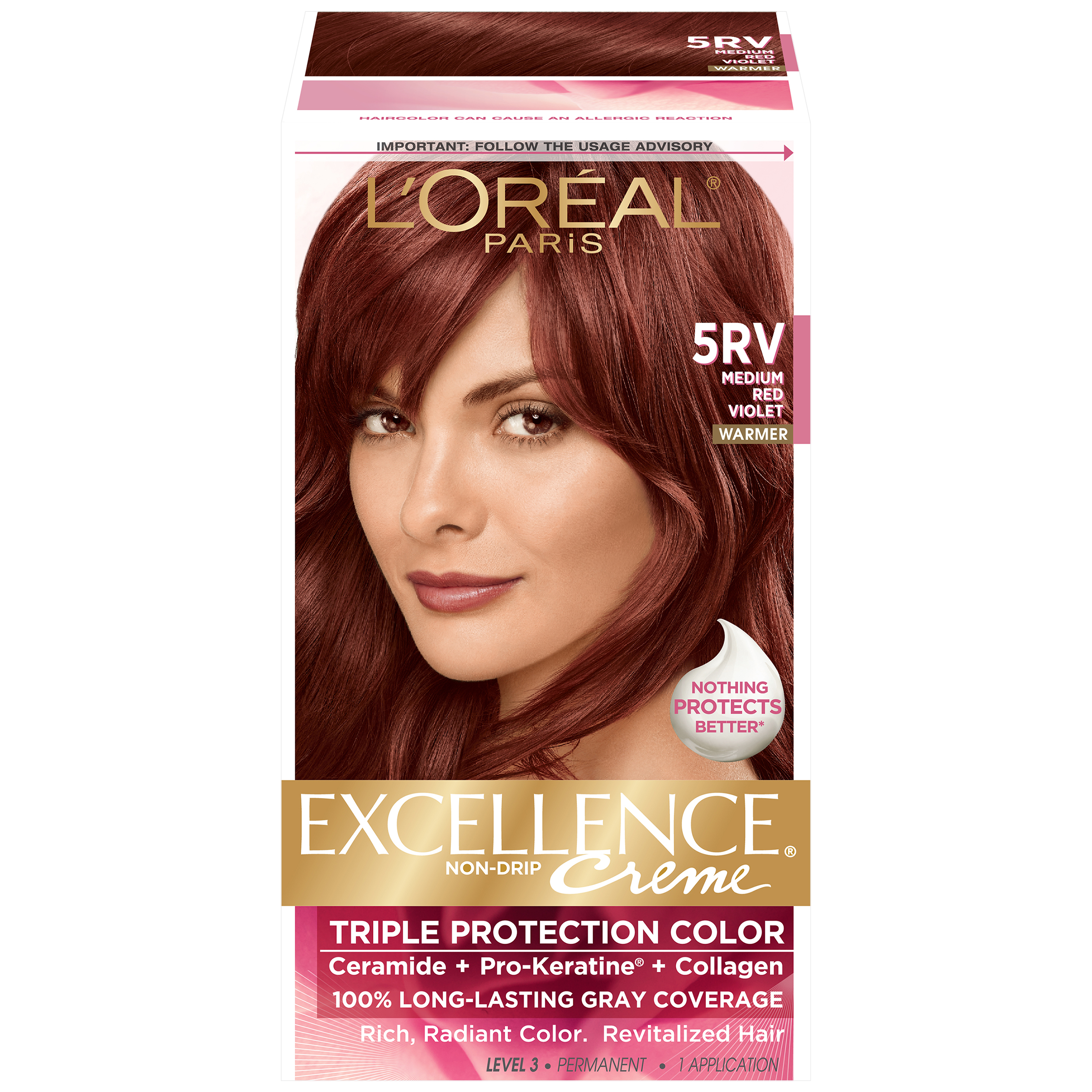 LOreal Triple Protection 5RV Warmer Medium Red Violet Hair Color