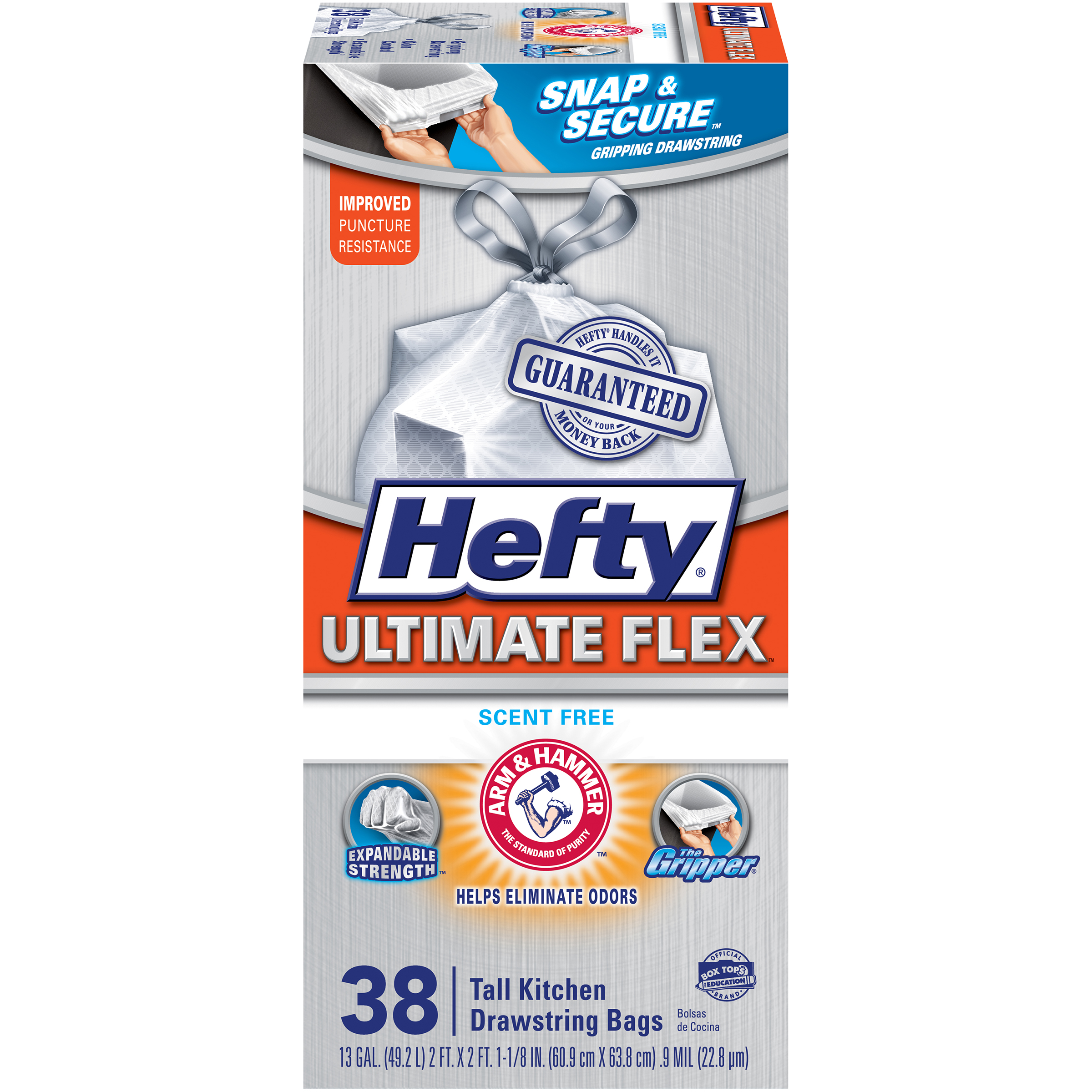 UPC 013700836381 Hefty E82849 13Gallon The Gripper Tall Kitchen Bags