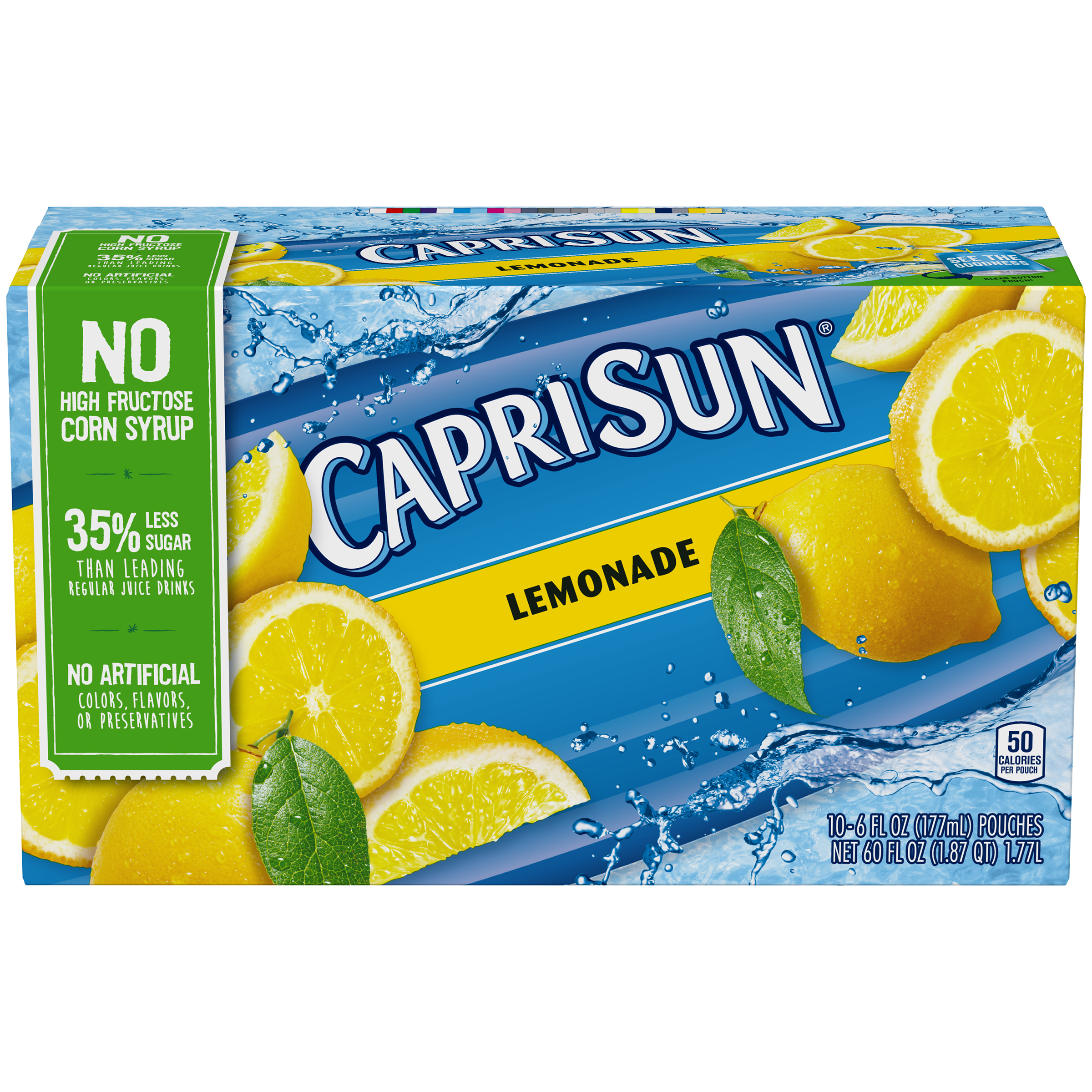 Capri Sun Juice Drink, Lemonade, 10 6 fl oz (177 ml) pouches [60 fl