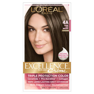 hair grey l'oreal dye 4A L'Oreal Hair Dark Ash Cooler Color  Brown  Beauty