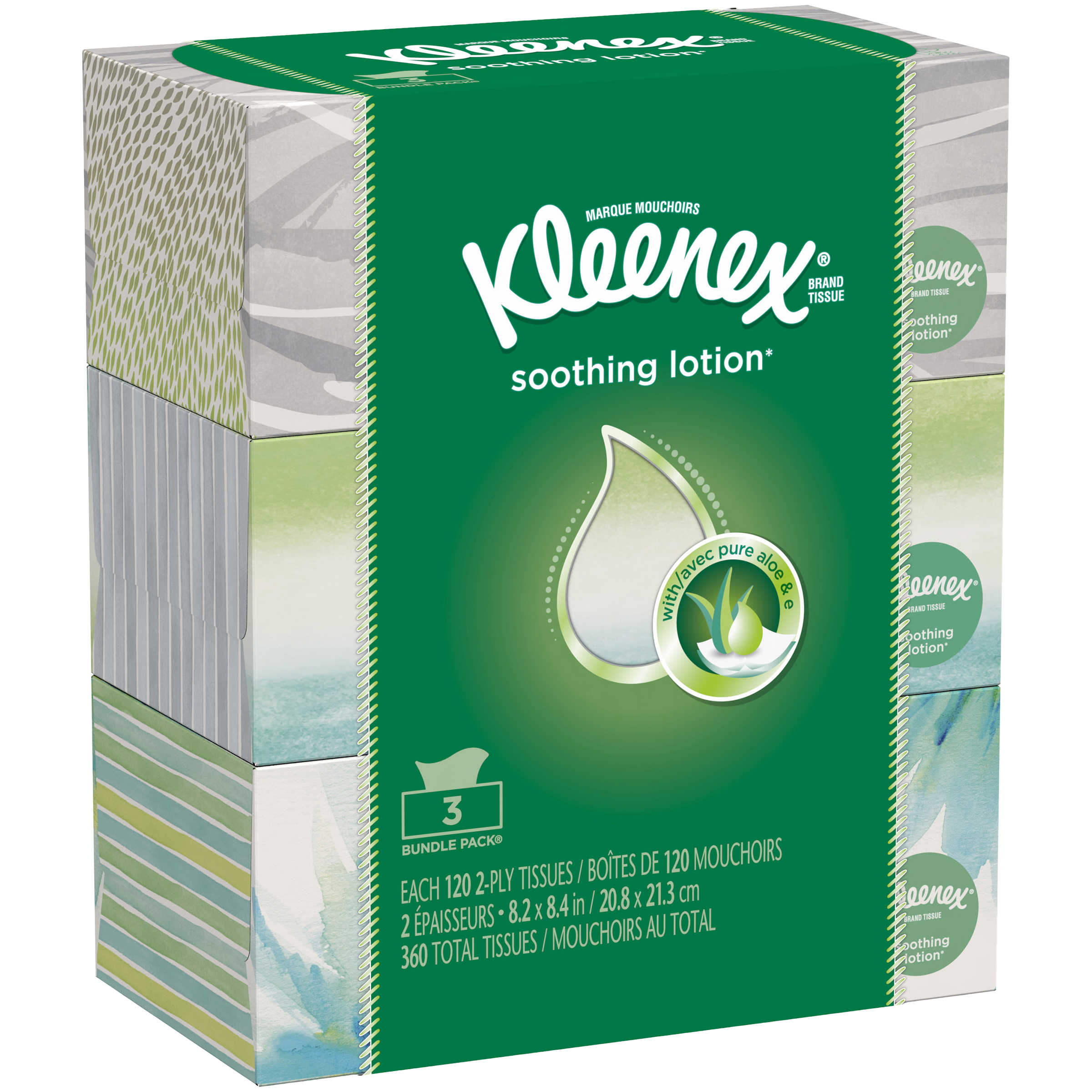 UPC 036000258769 Kleenex Lotion Facial Tissue, 120 Count, (3 Pack